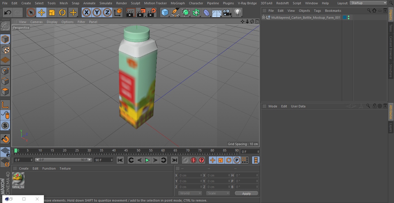 3D Multilayered Carton Bottle Mockup Farm model