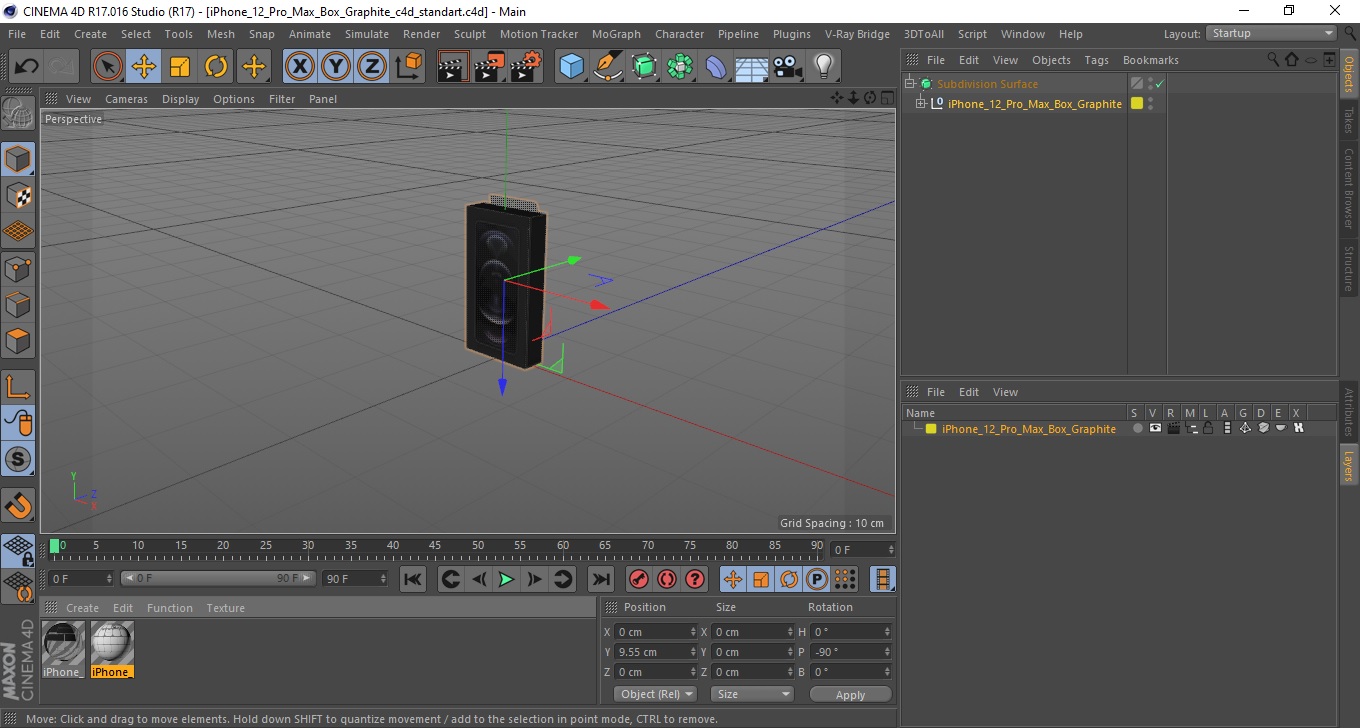 3D model iPhone 12 Pro Max Box Graphite