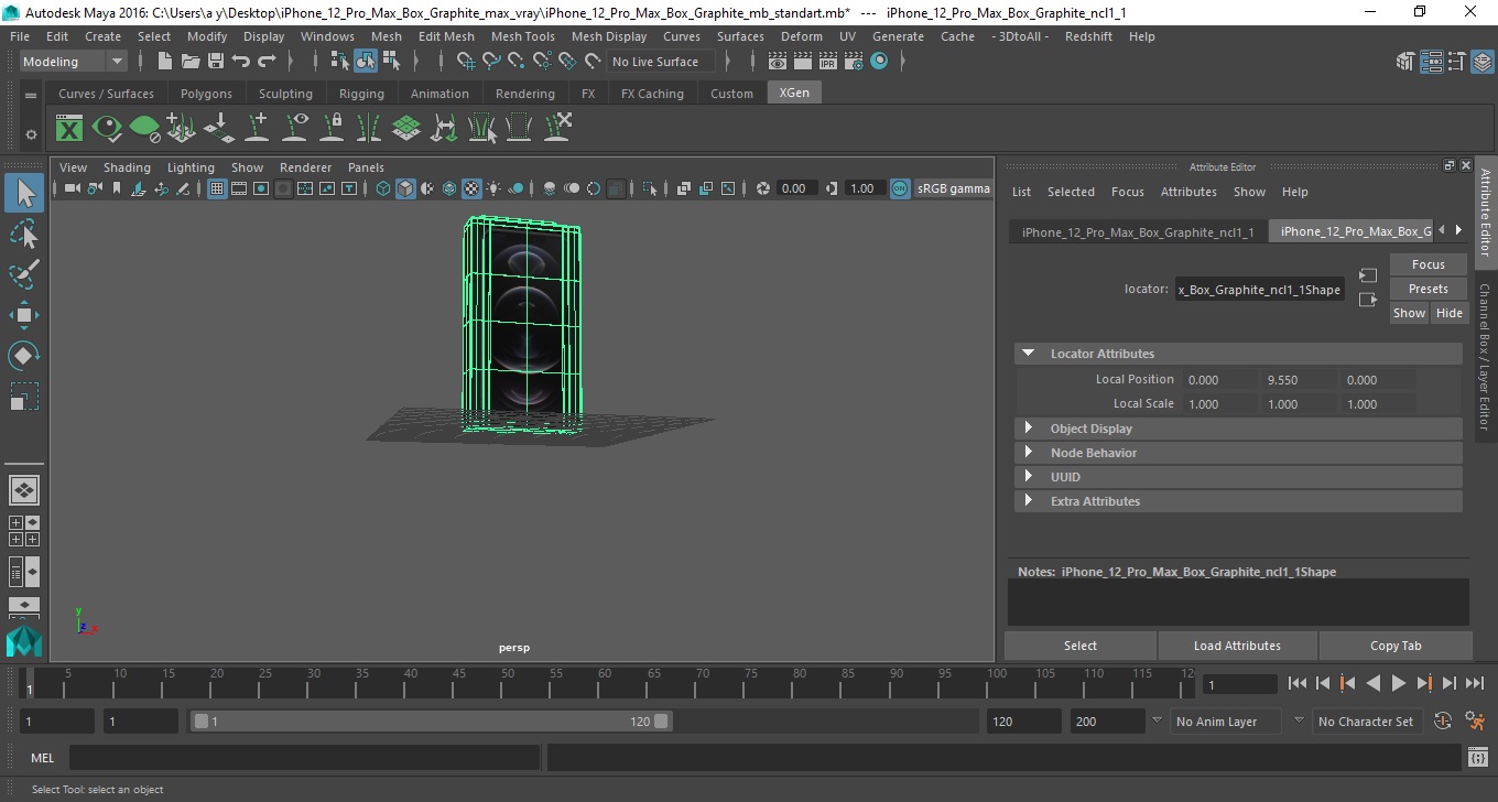 3D model iPhone 12 Pro Max Box Graphite