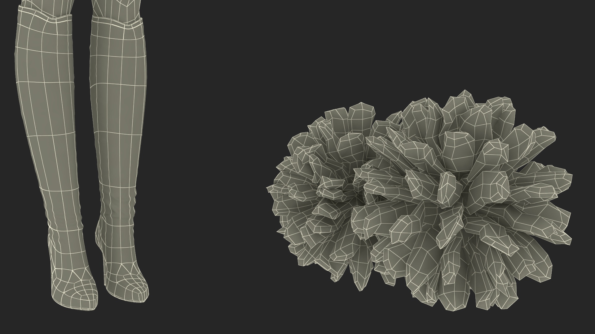 3D model European Woman Dancer with Pompoms Rigged for Cinema 4D