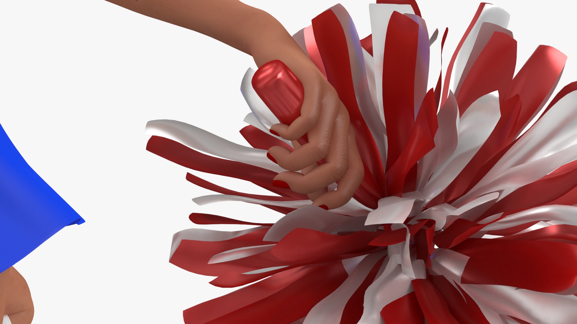 3D model European Woman Dancer with Pompoms Rigged for Cinema 4D