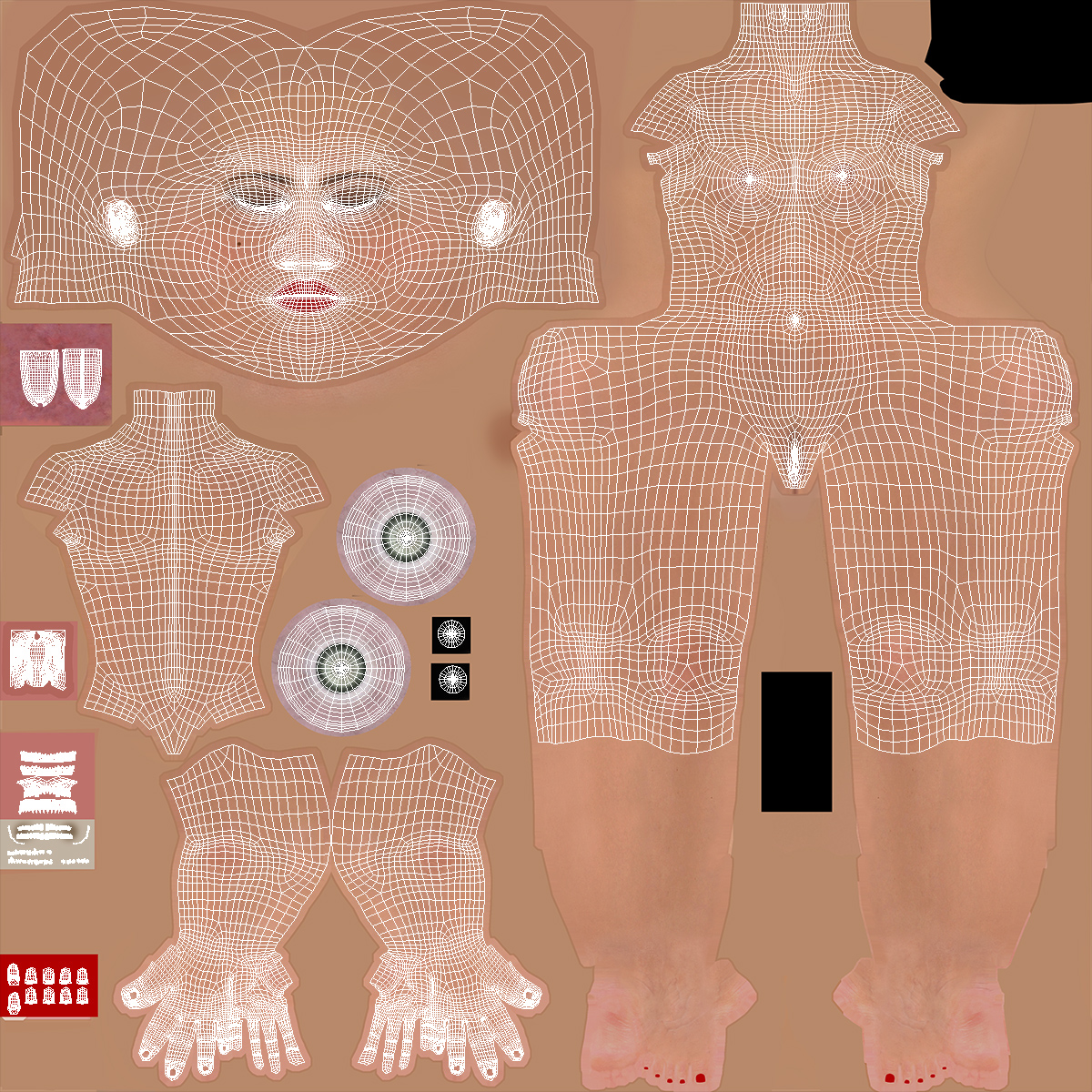 3D model European Woman Dancer with Pompoms Rigged for Cinema 4D