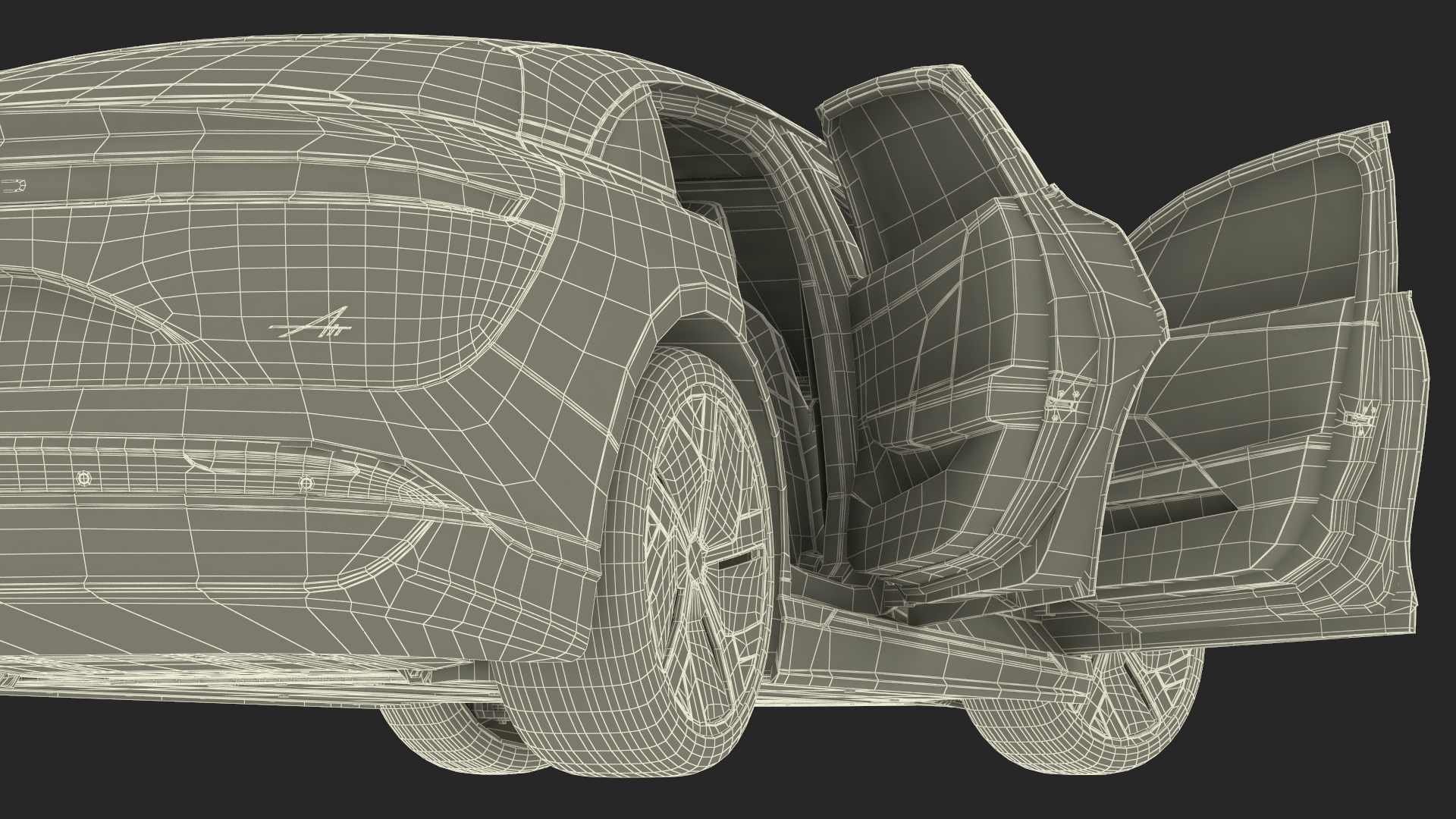 3D Lucid Air Electric Luxury Sedan Black Rigged for Cinema 4D model