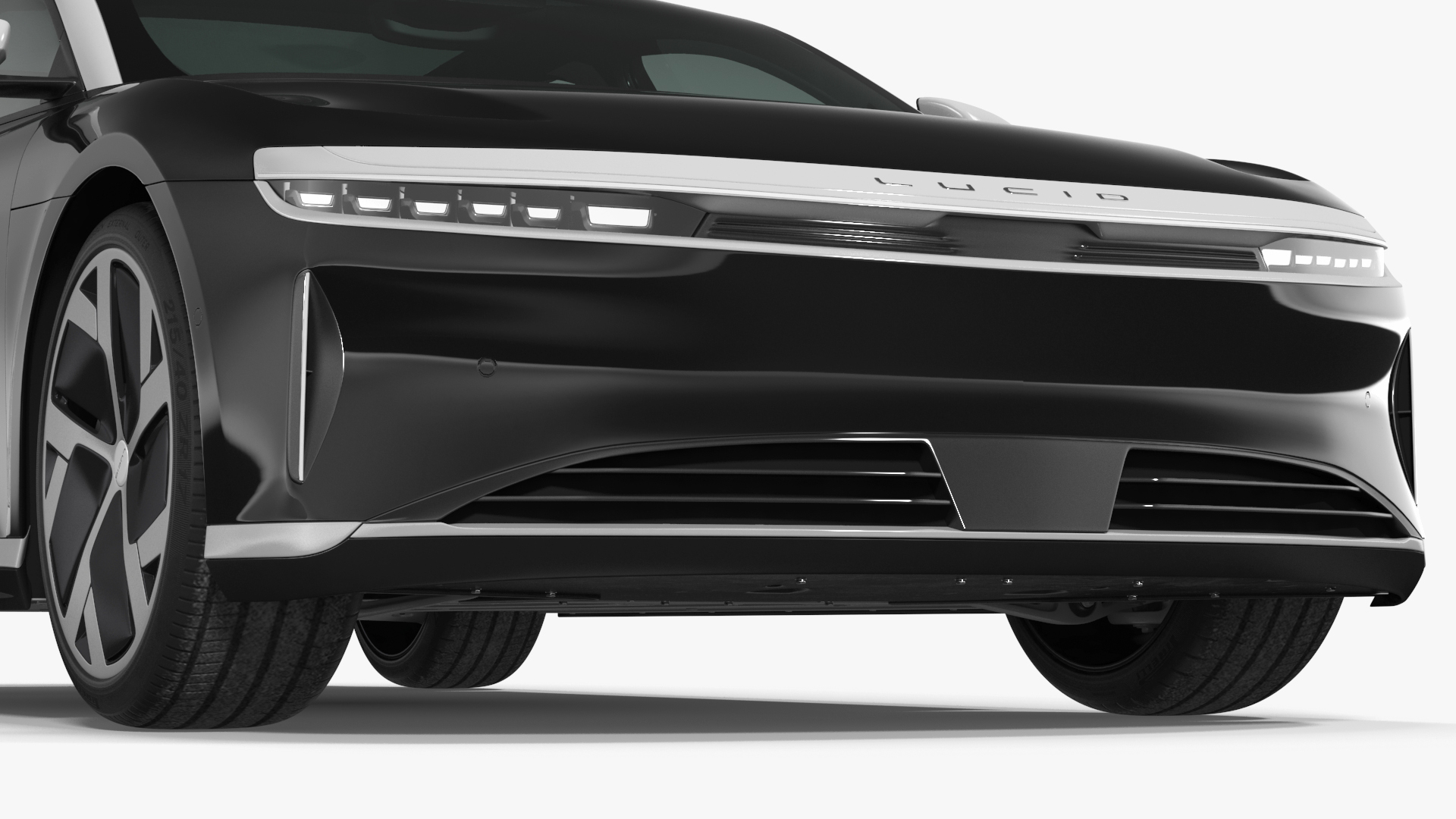 3D Lucid Air Electric Luxury Sedan Black Rigged for Cinema 4D model