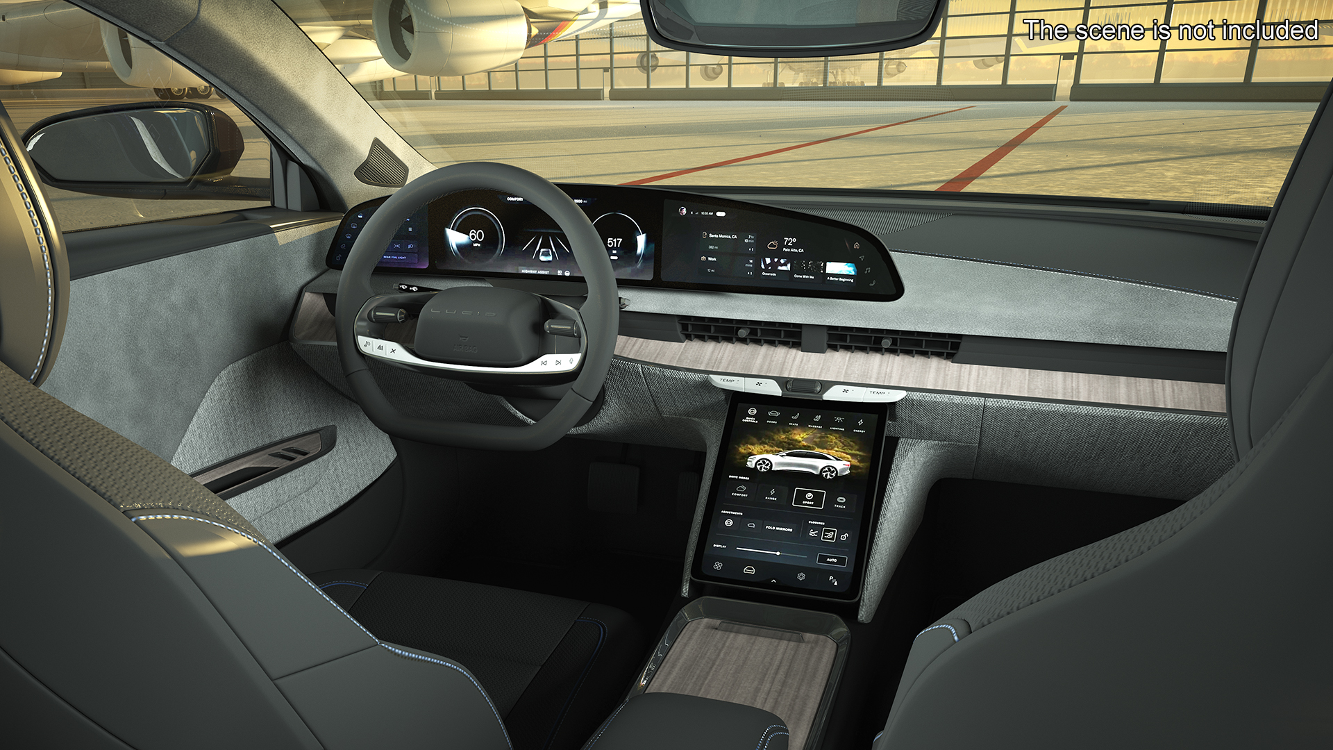 3D Lucid Air Electric Luxury Sedan Black Rigged for Cinema 4D model