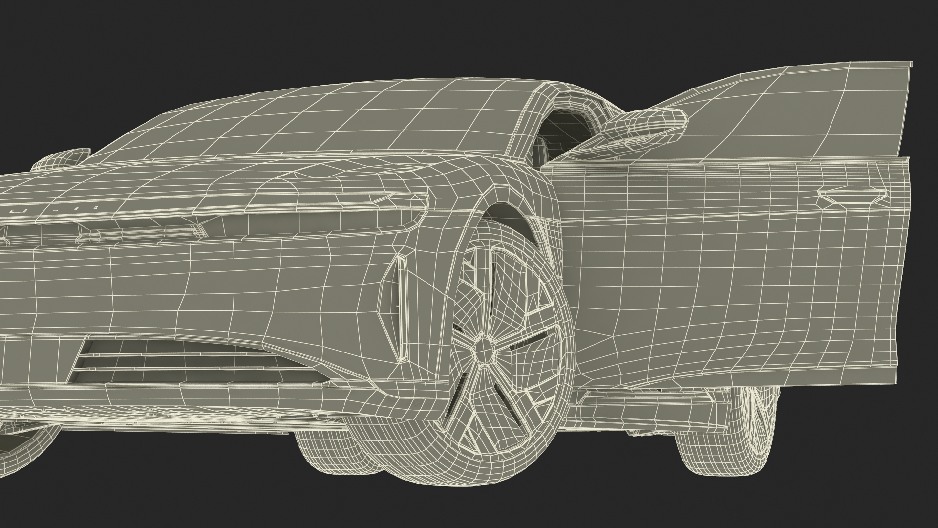 3D Lucid Air Electric Luxury Sedan Black Rigged for Cinema 4D model