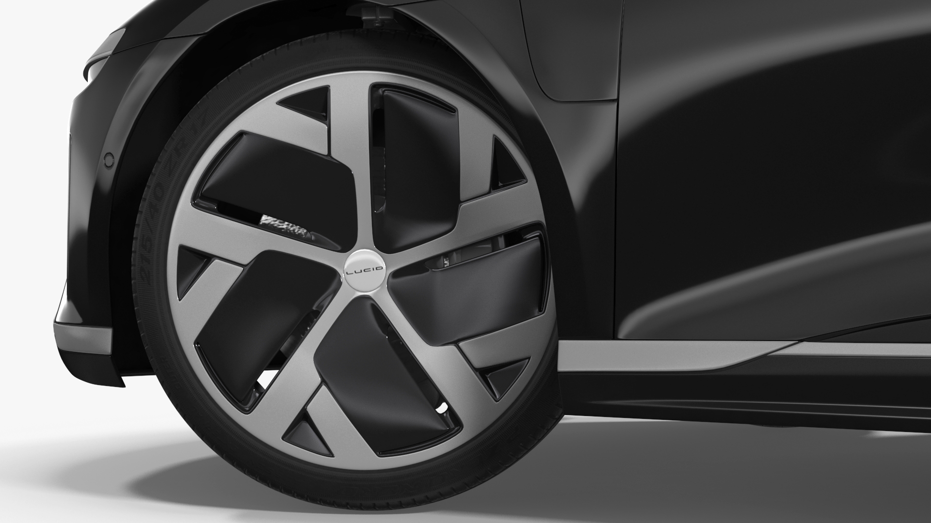 3D Lucid Air Electric Luxury Sedan Black Rigged for Cinema 4D model