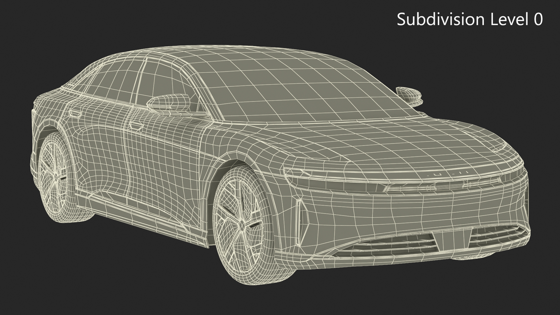 3D Lucid Air Electric Luxury Sedan Black Rigged for Cinema 4D model