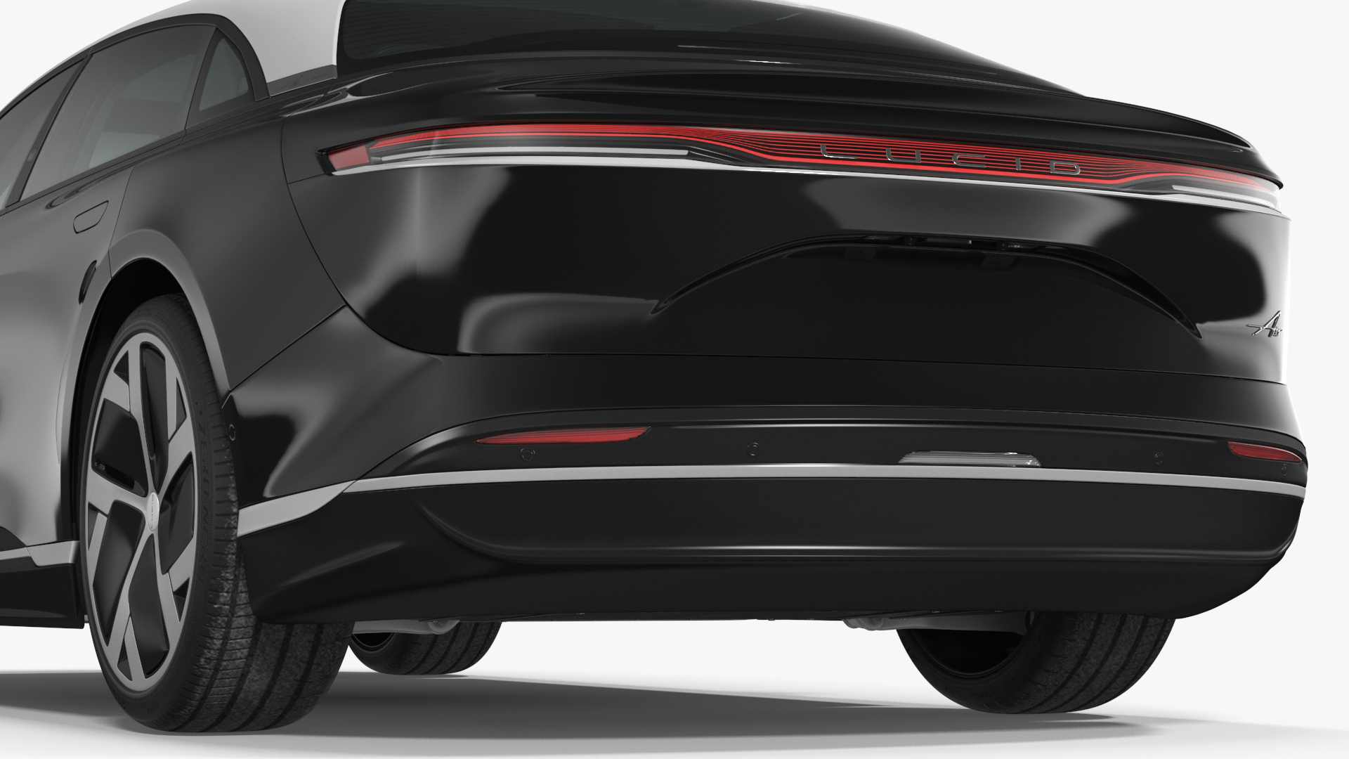 3D Lucid Air Electric Luxury Sedan Black Rigged for Cinema 4D model