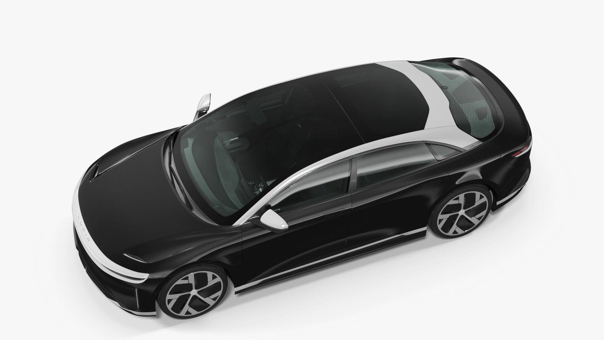 3D Lucid Air Electric Luxury Sedan Black Rigged for Cinema 4D model