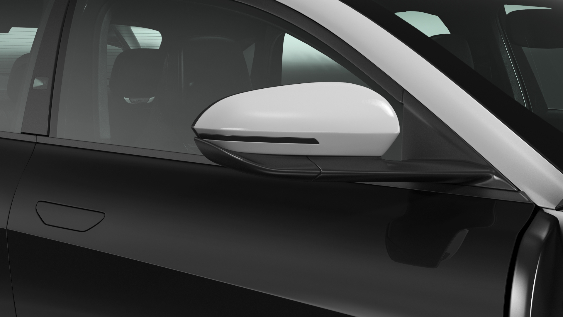 3D Lucid Air Electric Luxury Sedan Black Rigged for Cinema 4D model