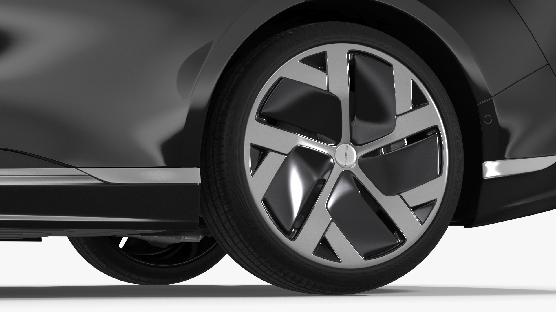 3D Lucid Air Electric Luxury Sedan Black Rigged for Cinema 4D model