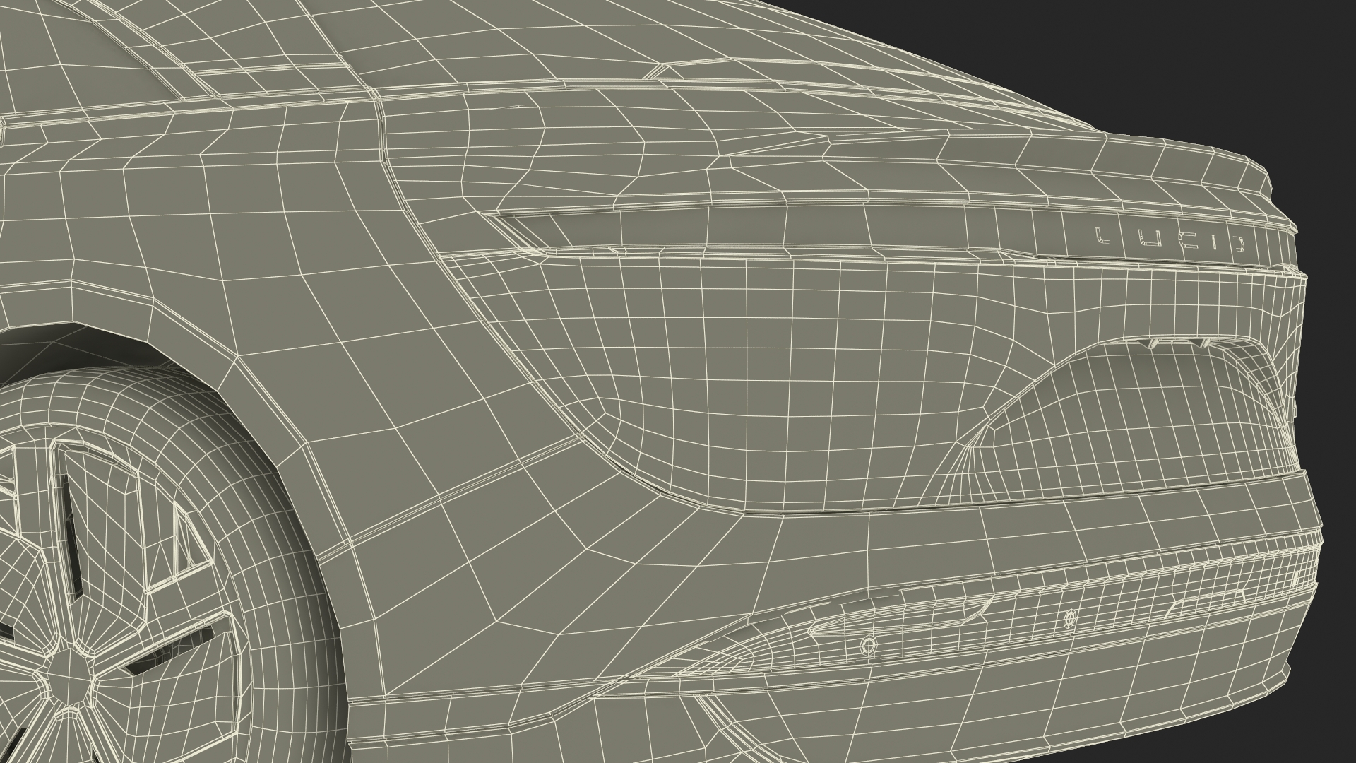 3D Lucid Air Electric Luxury Sedan Black Rigged for Cinema 4D model