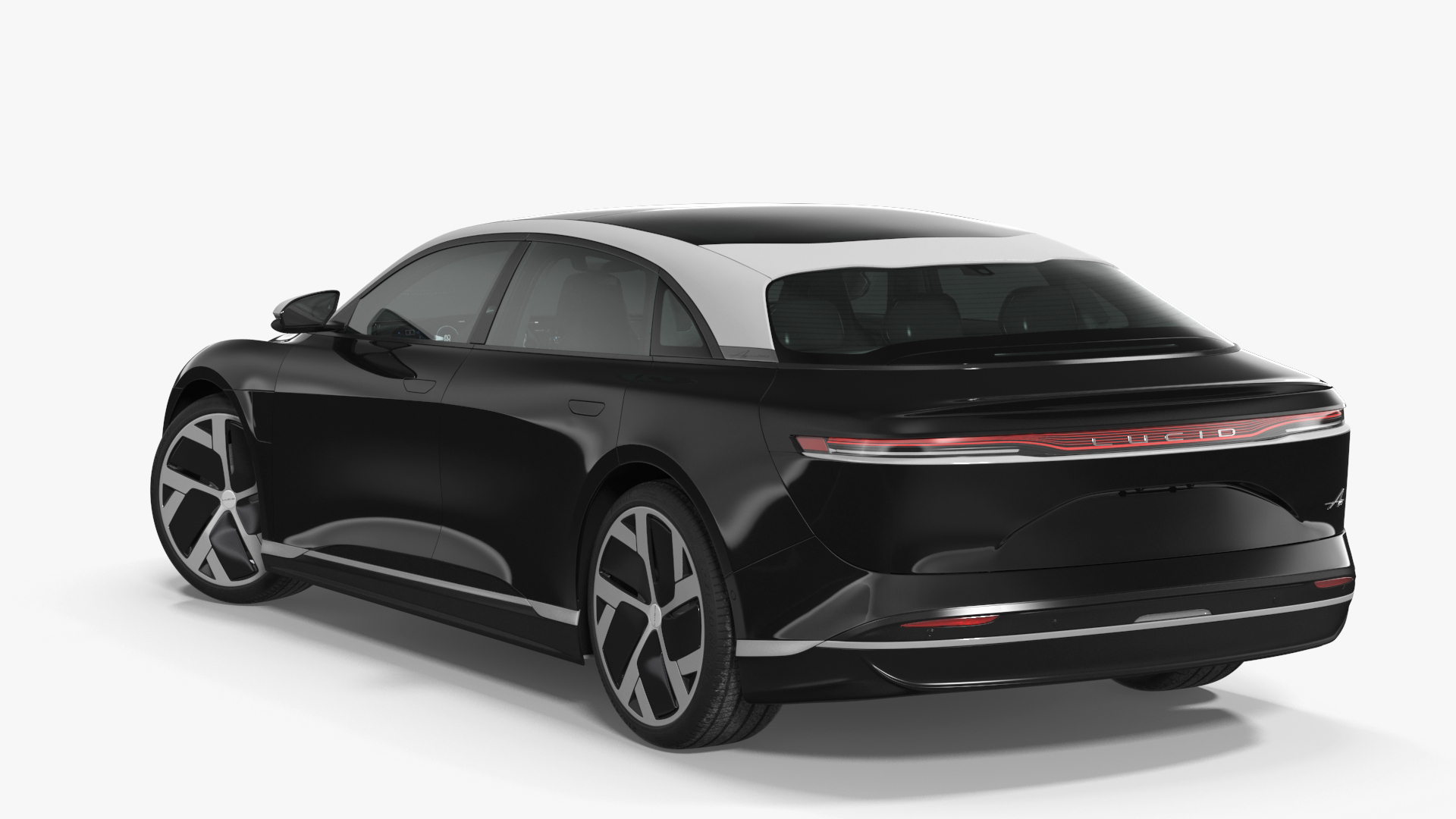 3D Lucid Air Electric Luxury Sedan Black Rigged for Cinema 4D model