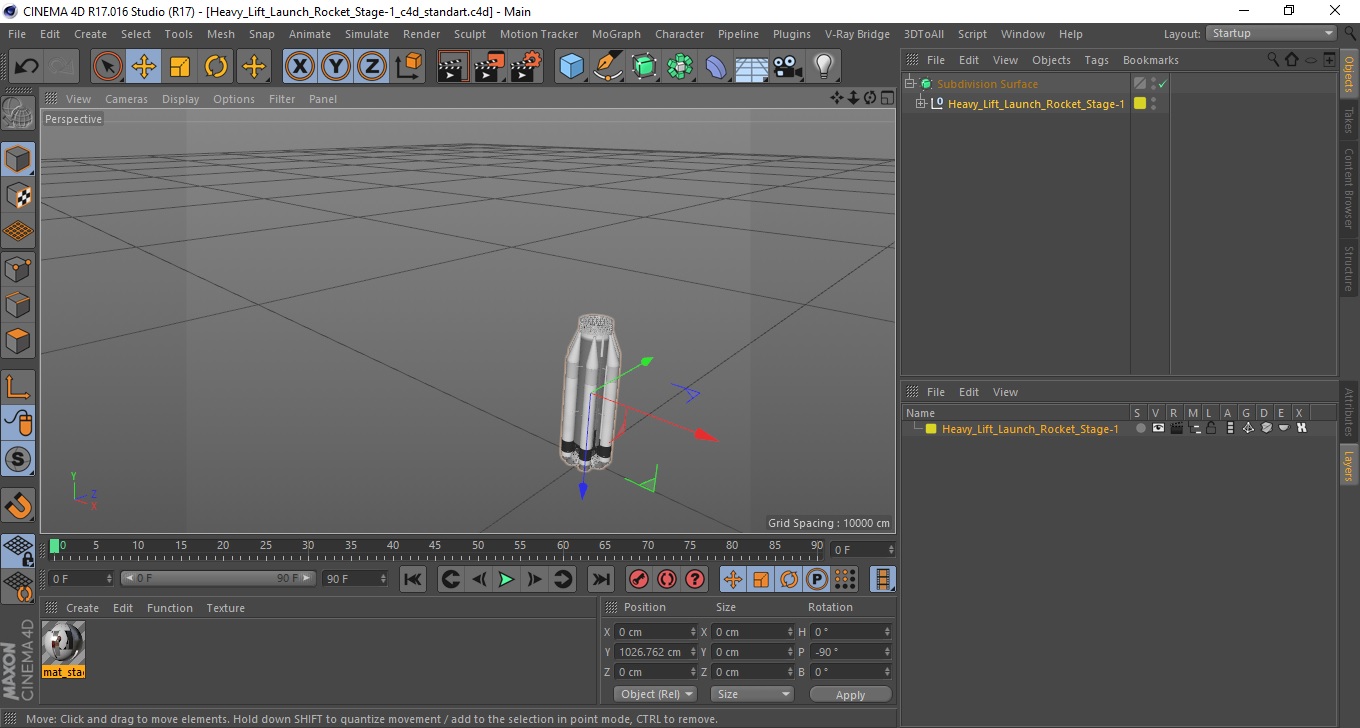 Heavy Lift Launch Rocket Stage-1 3D