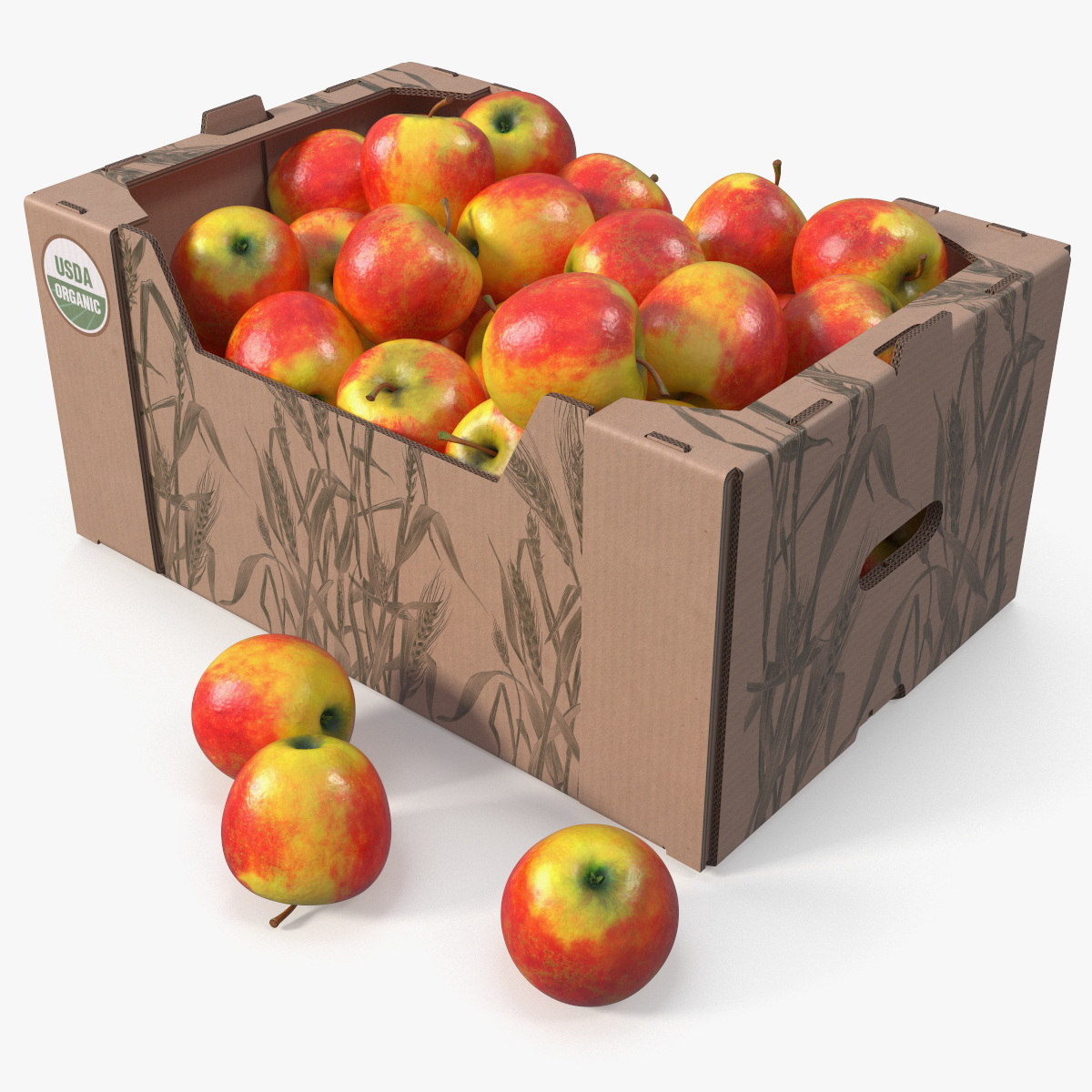 USDA Organic Apple Harvest Box 3D model preview