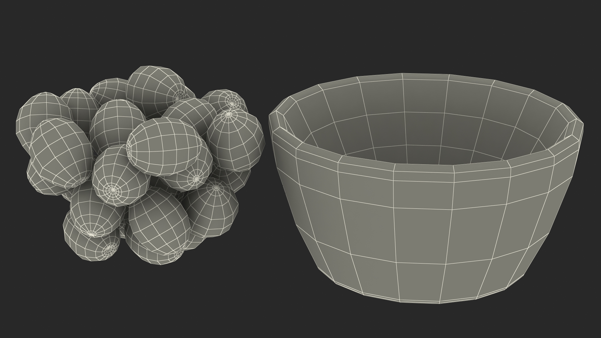 3D Bowl of Fresh Black Olives