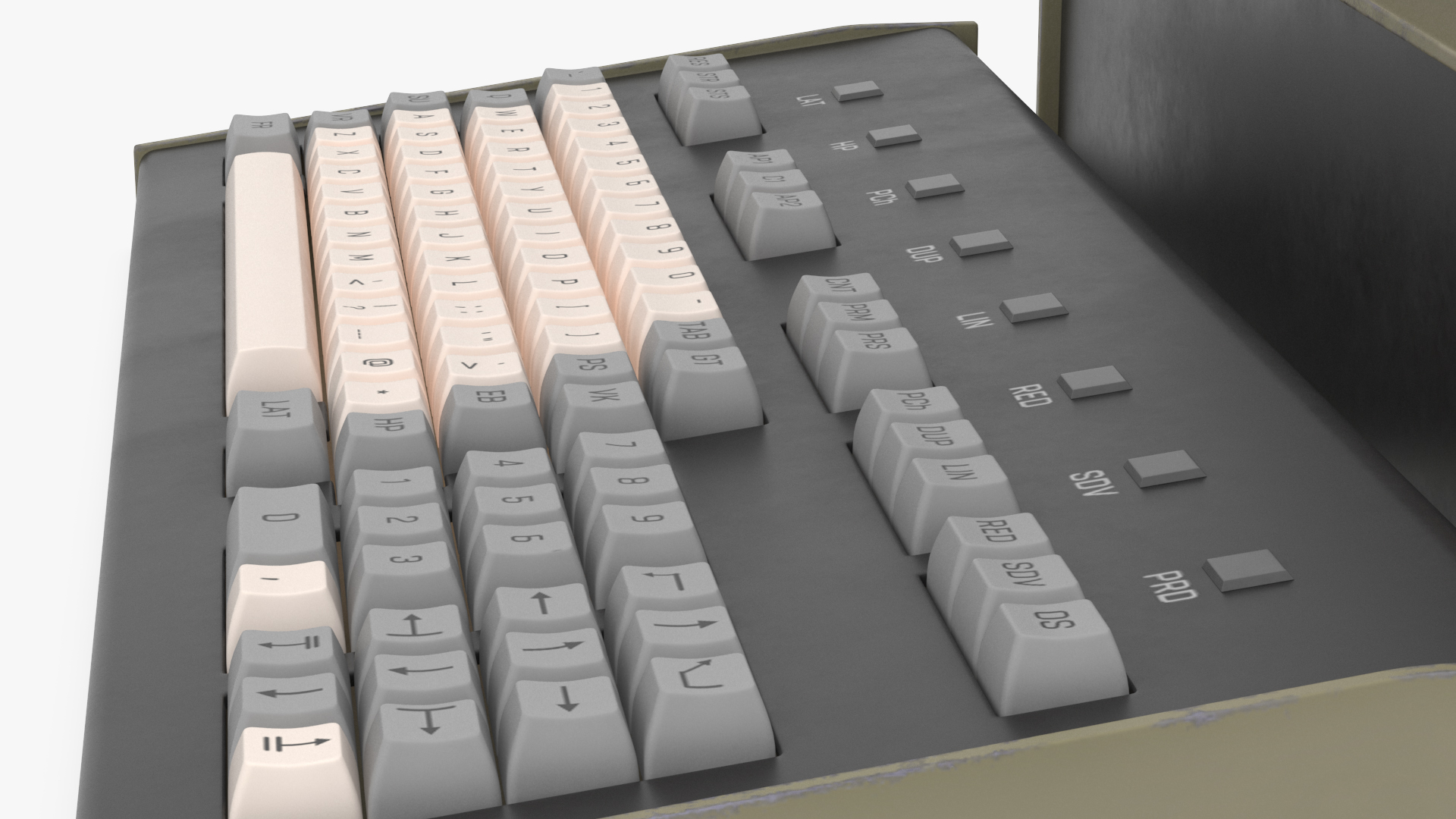 3D Vintage System Unit with Keyboard model