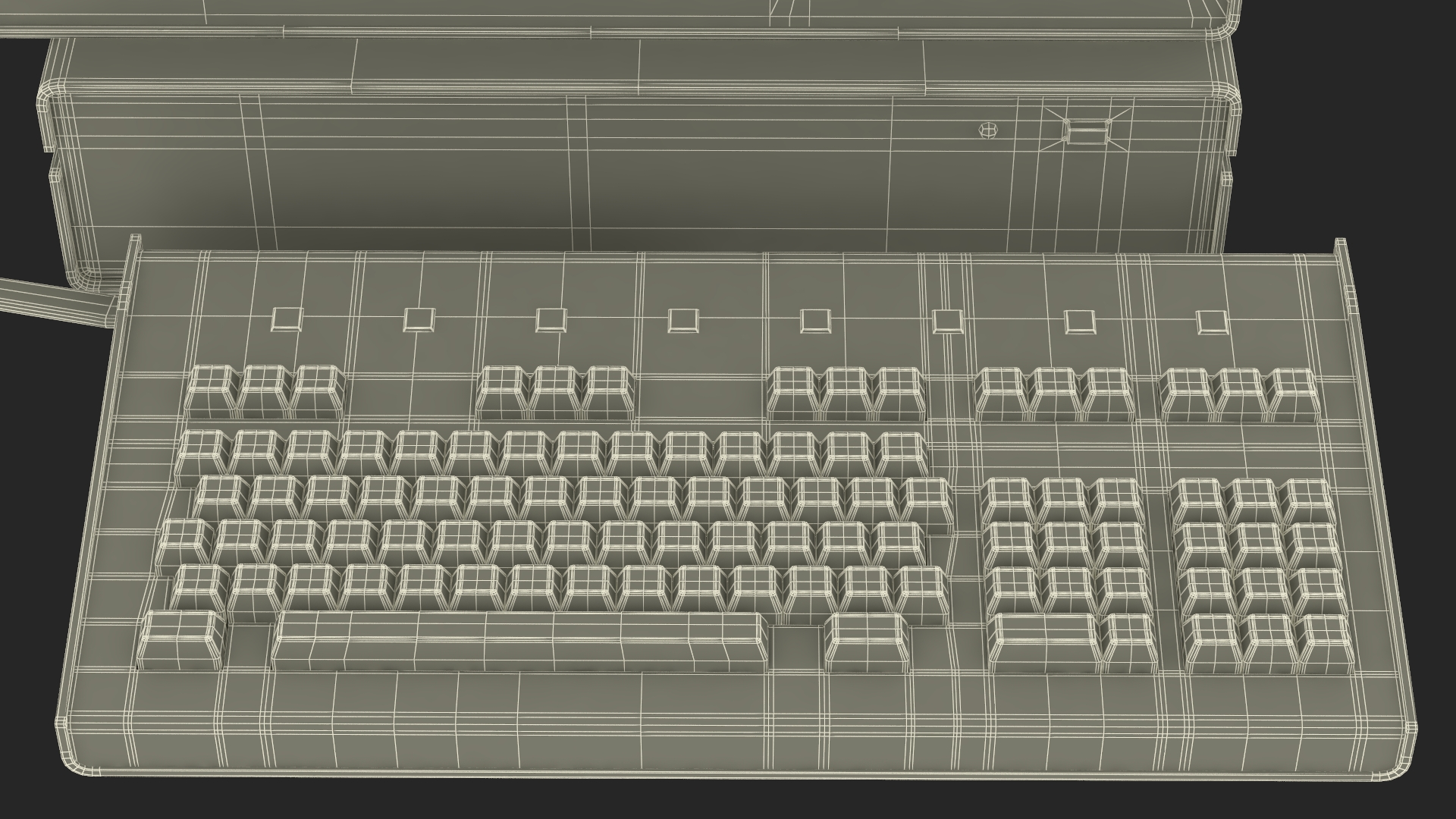 3D Vintage System Unit with Keyboard model