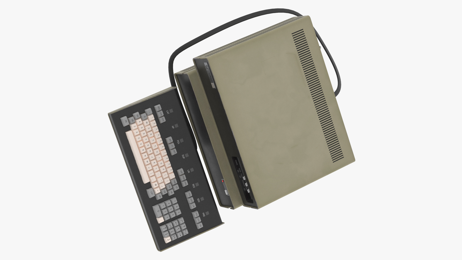 3D Vintage System Unit with Keyboard model