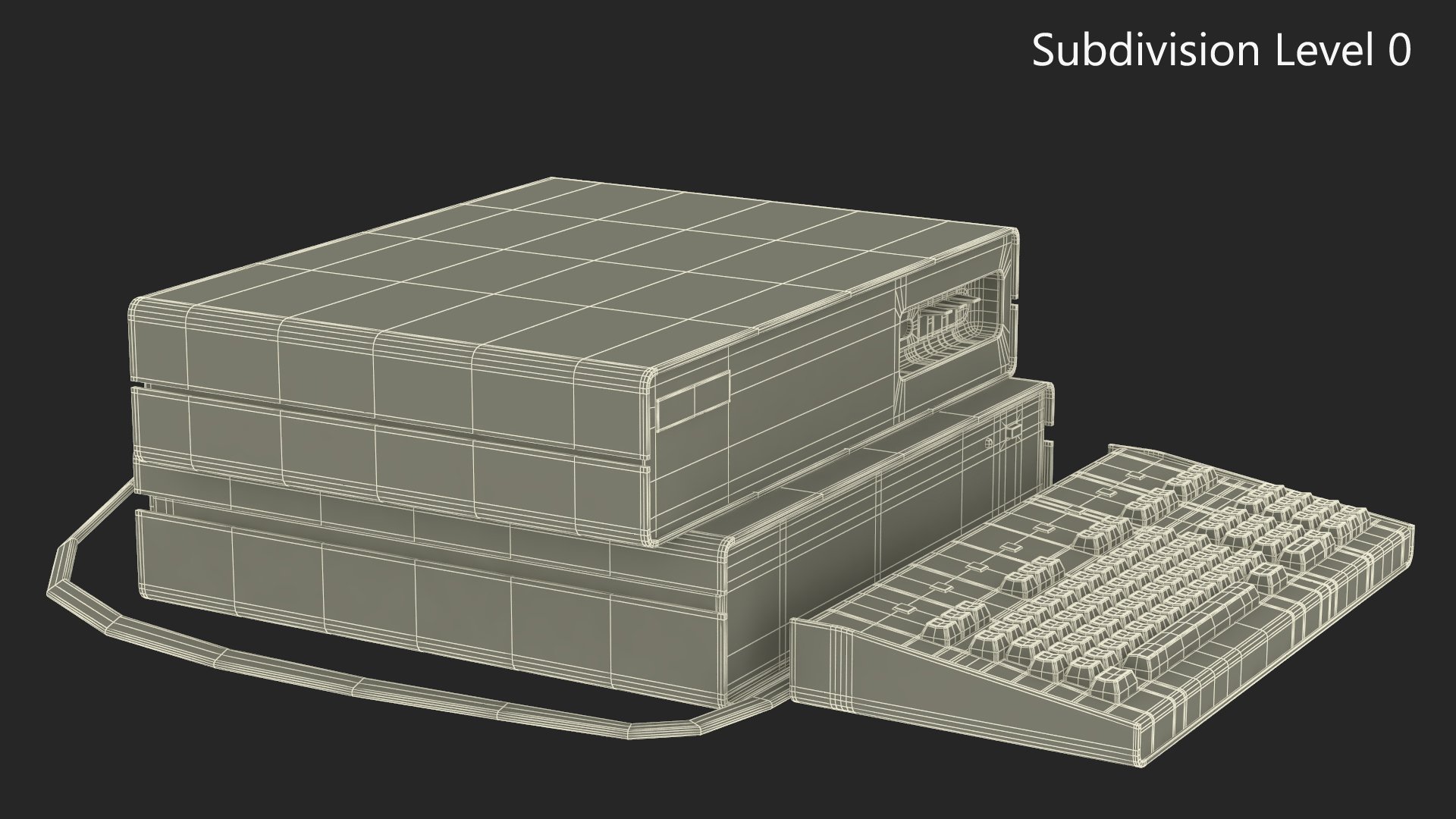 3D Vintage System Unit with Keyboard model