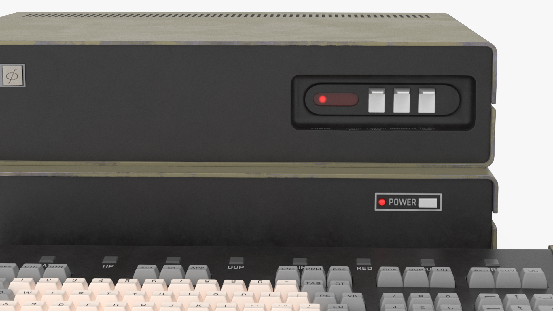 3D Vintage System Unit with Keyboard model