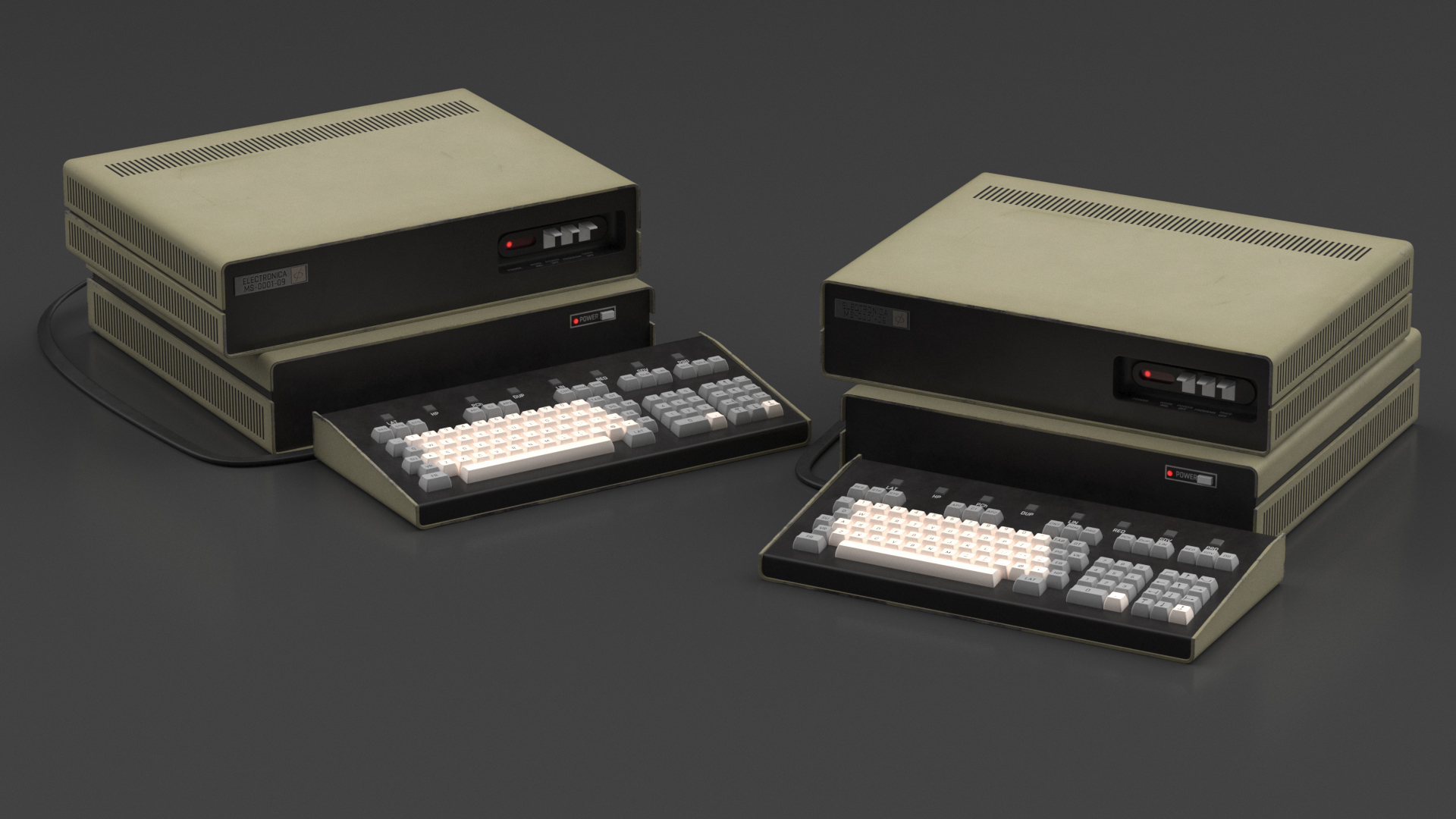 3D Vintage System Unit with Keyboard model