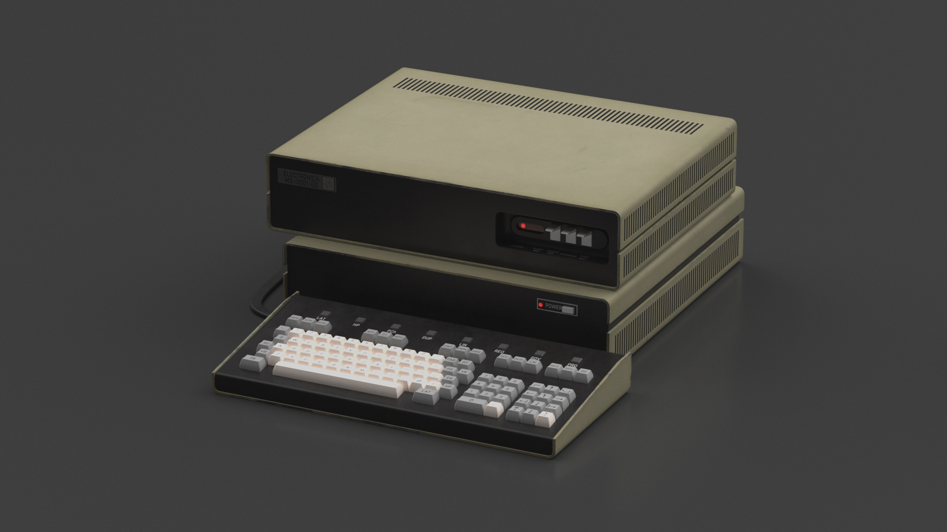3D Vintage System Unit with Keyboard model