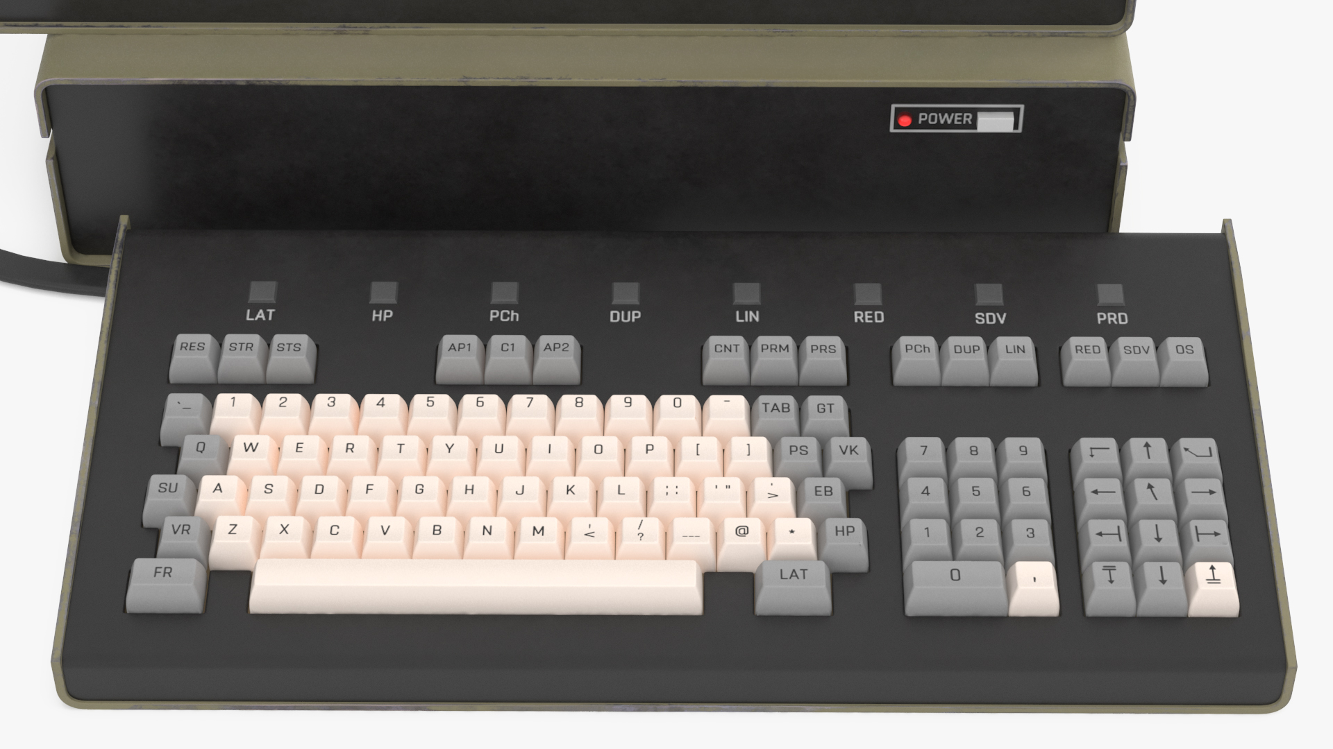 3D Vintage System Unit with Keyboard model