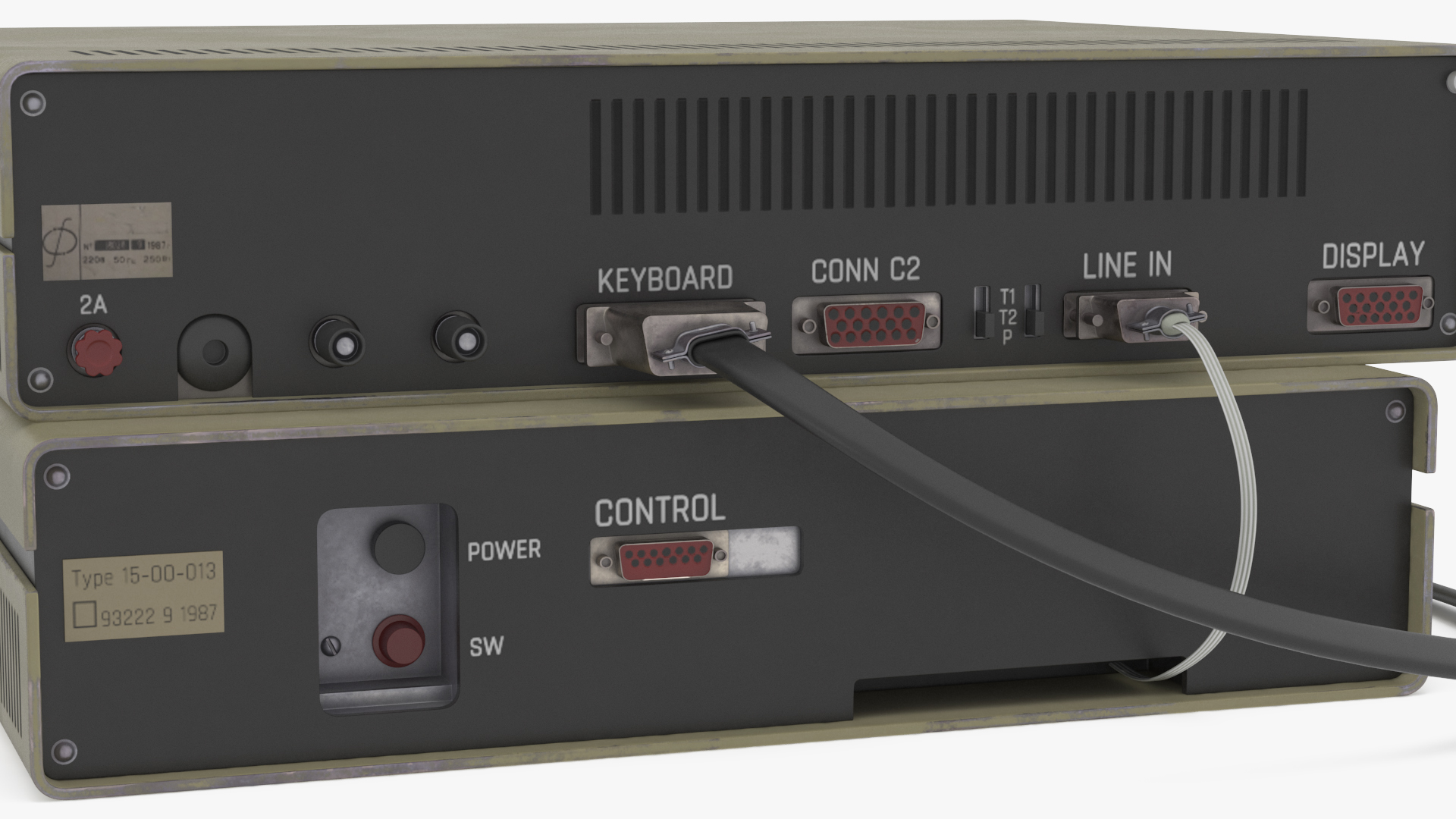 3D Vintage System Unit with Keyboard model