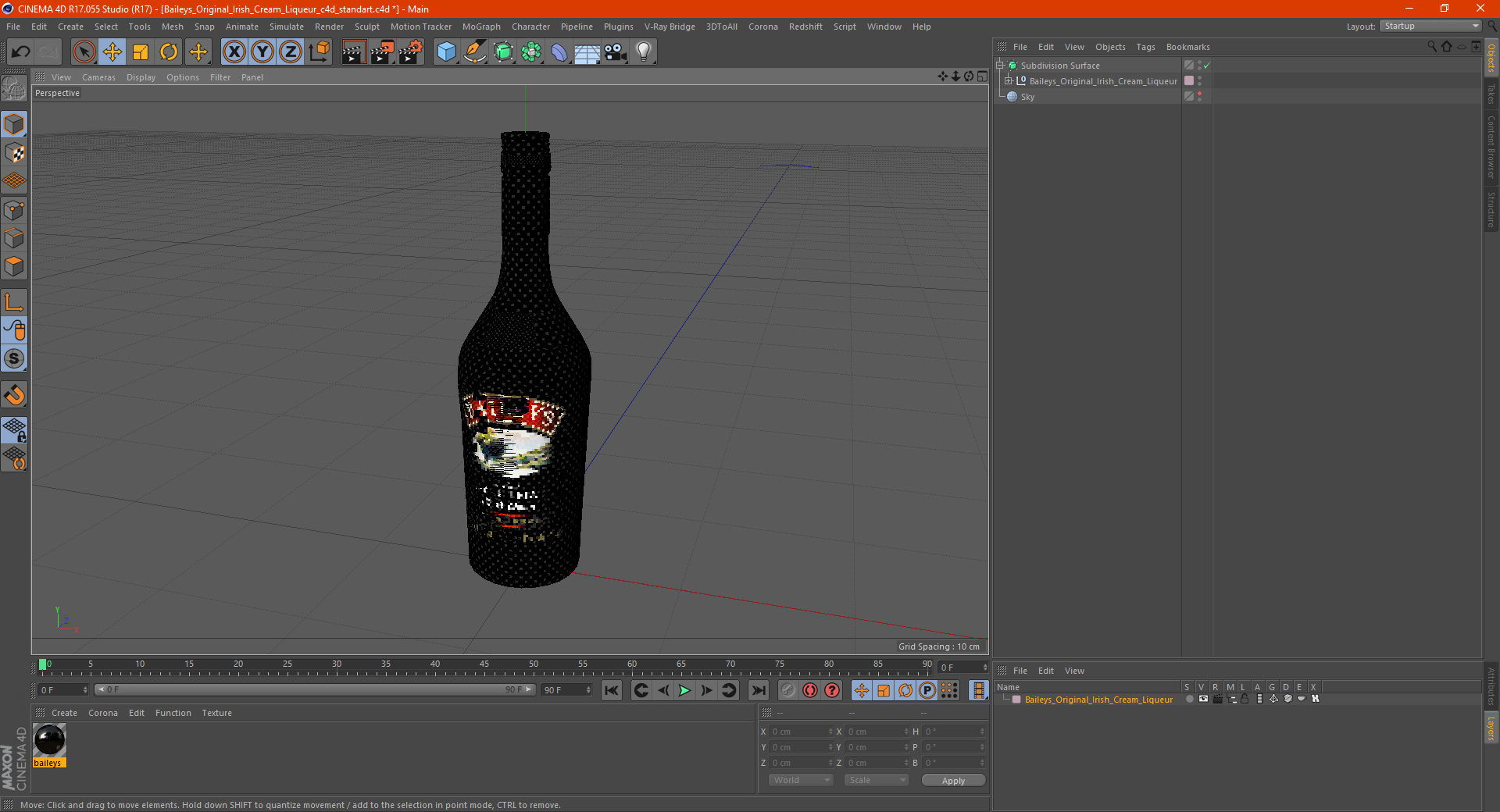 3D Baileys Original Irish Cream Liqueur