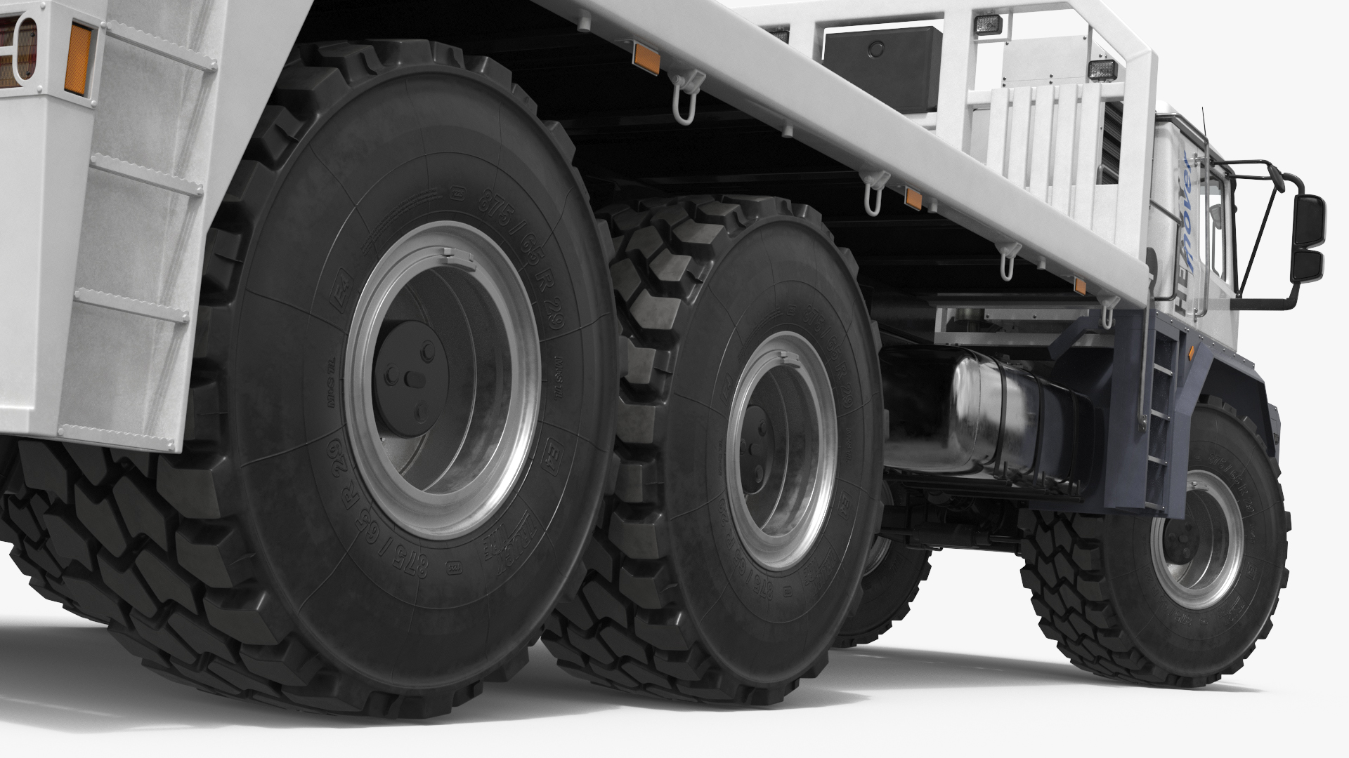 Paul Heavy Mover Platform Truck White Rigged