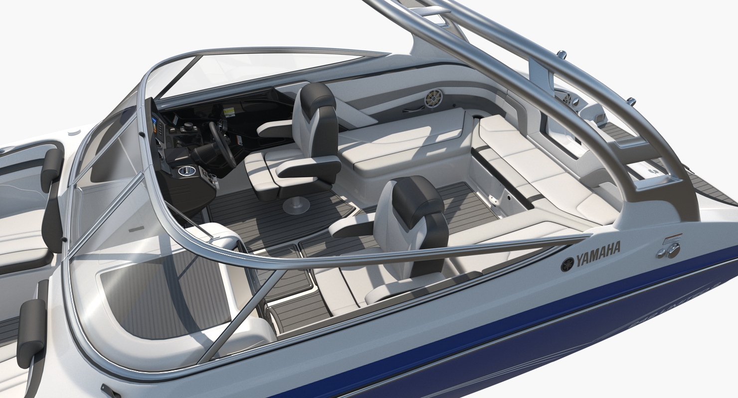 Luxury Boat Yamaha 242 Limited S Blue 3D