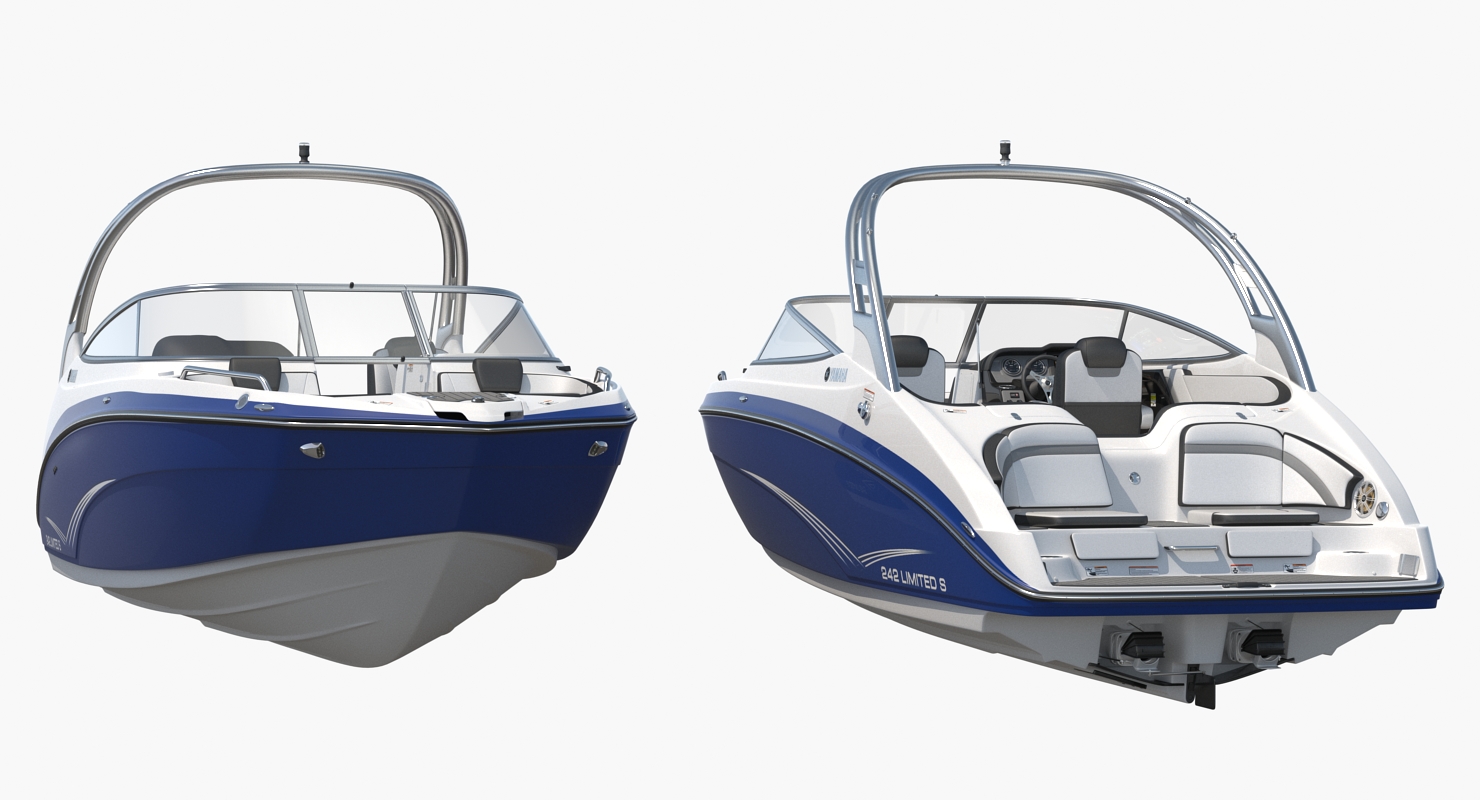 Luxury Boat Yamaha 242 Limited S Blue 3D