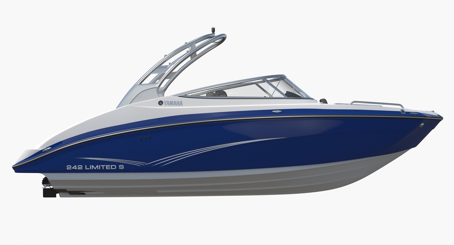 Luxury Boat Yamaha 242 Limited S Blue 3D