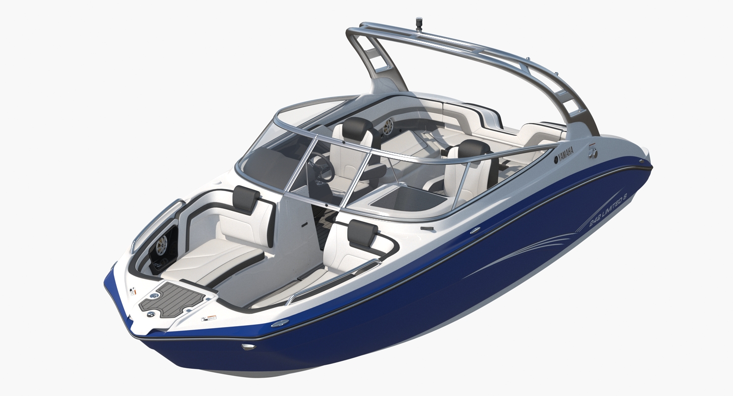 Luxury Boat Yamaha 242 Limited S Blue 3D