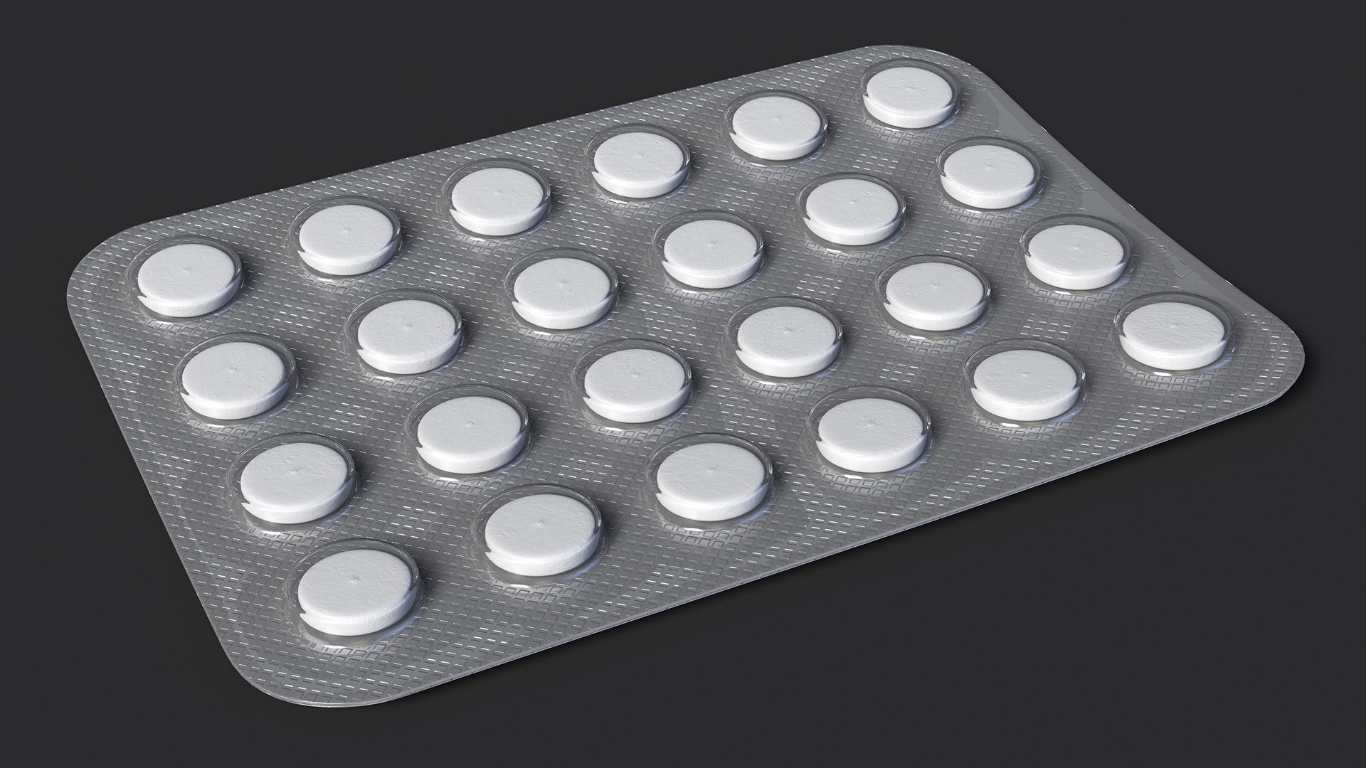 White Medicine Tablet In Blister Pack 3D