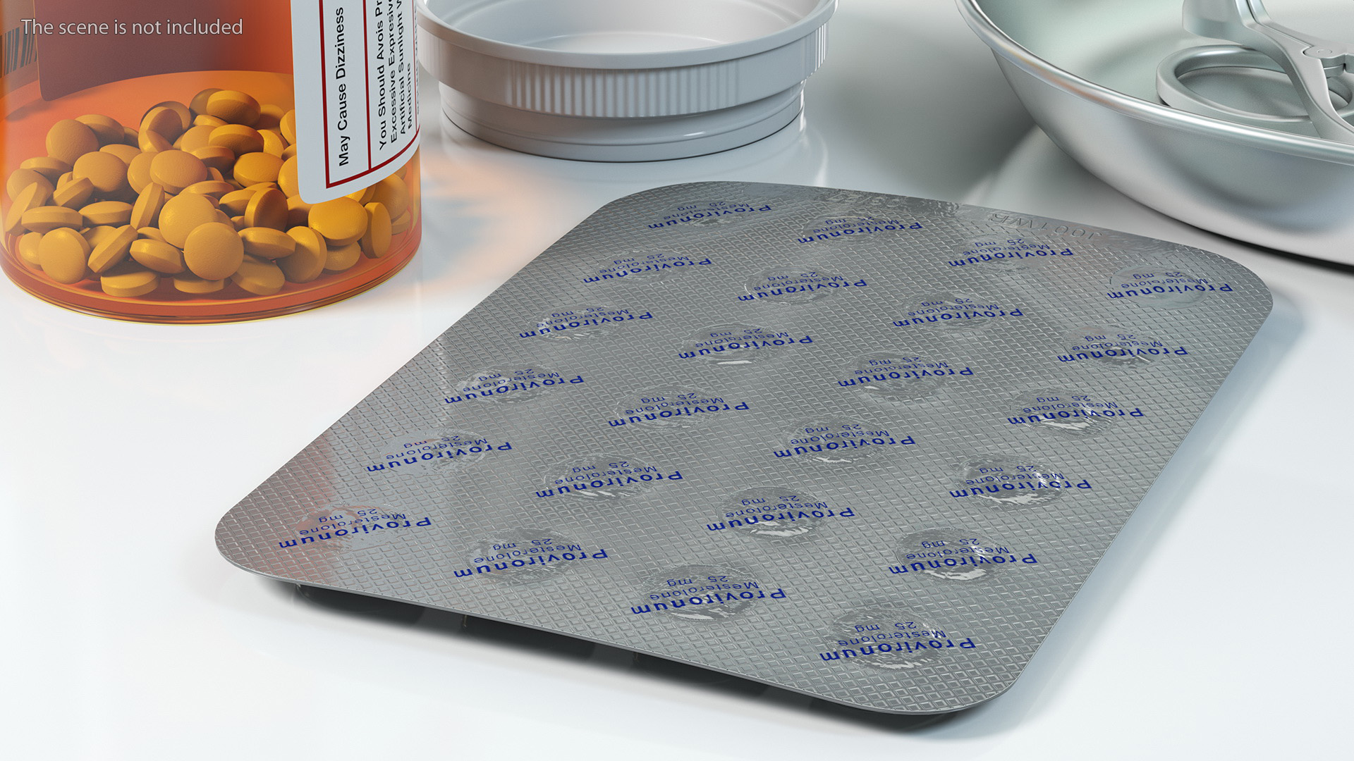 White Medicine Tablet In Blister Pack 3D