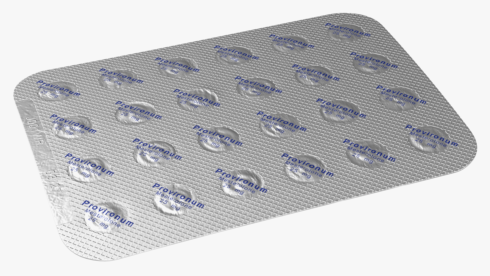White Medicine Tablet In Blister Pack 3D