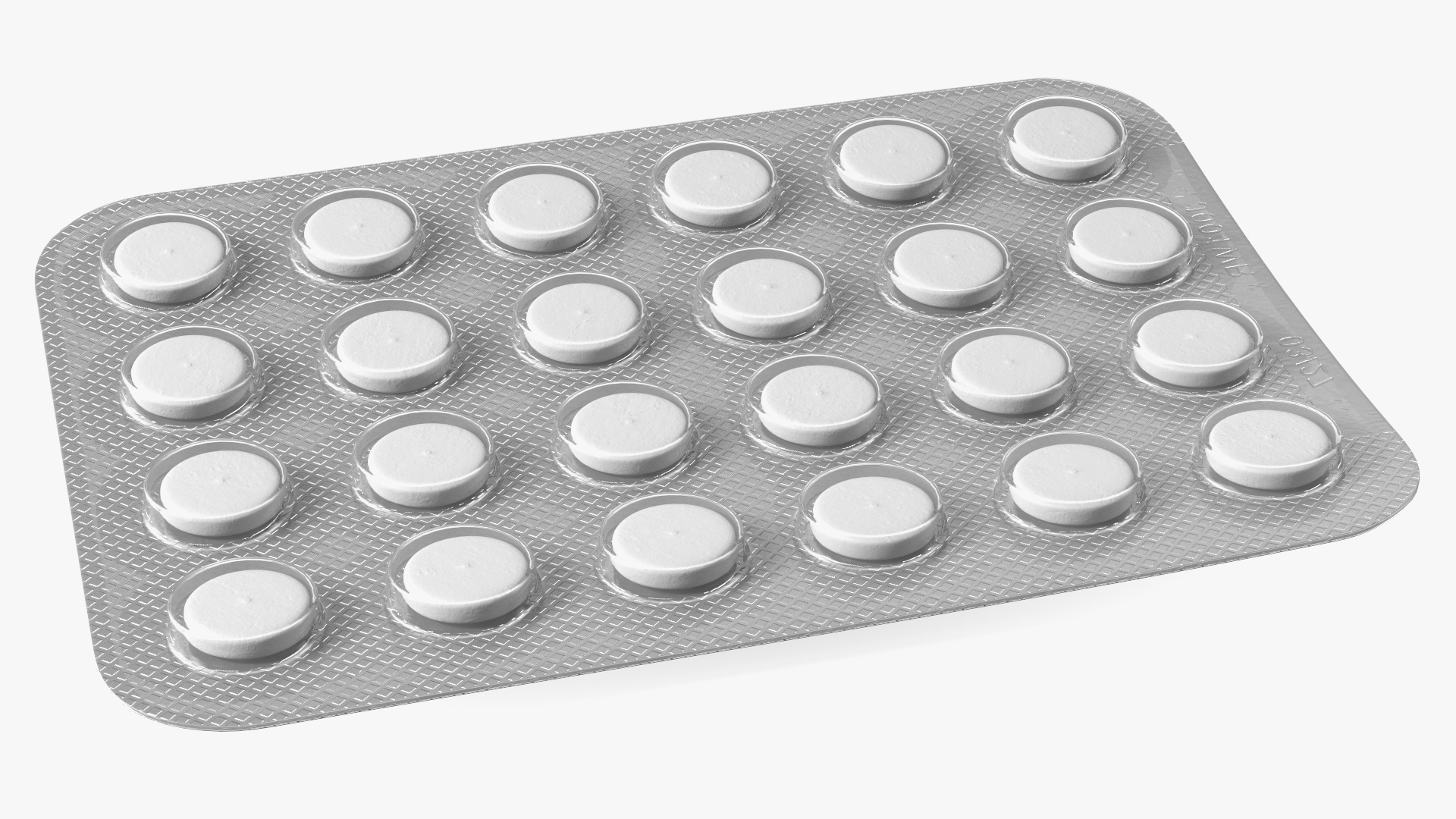 White Medicine Tablet In Blister Pack 3D