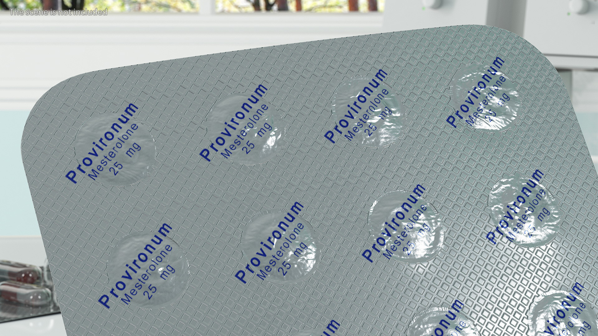 White Medicine Tablet In Blister Pack 3D