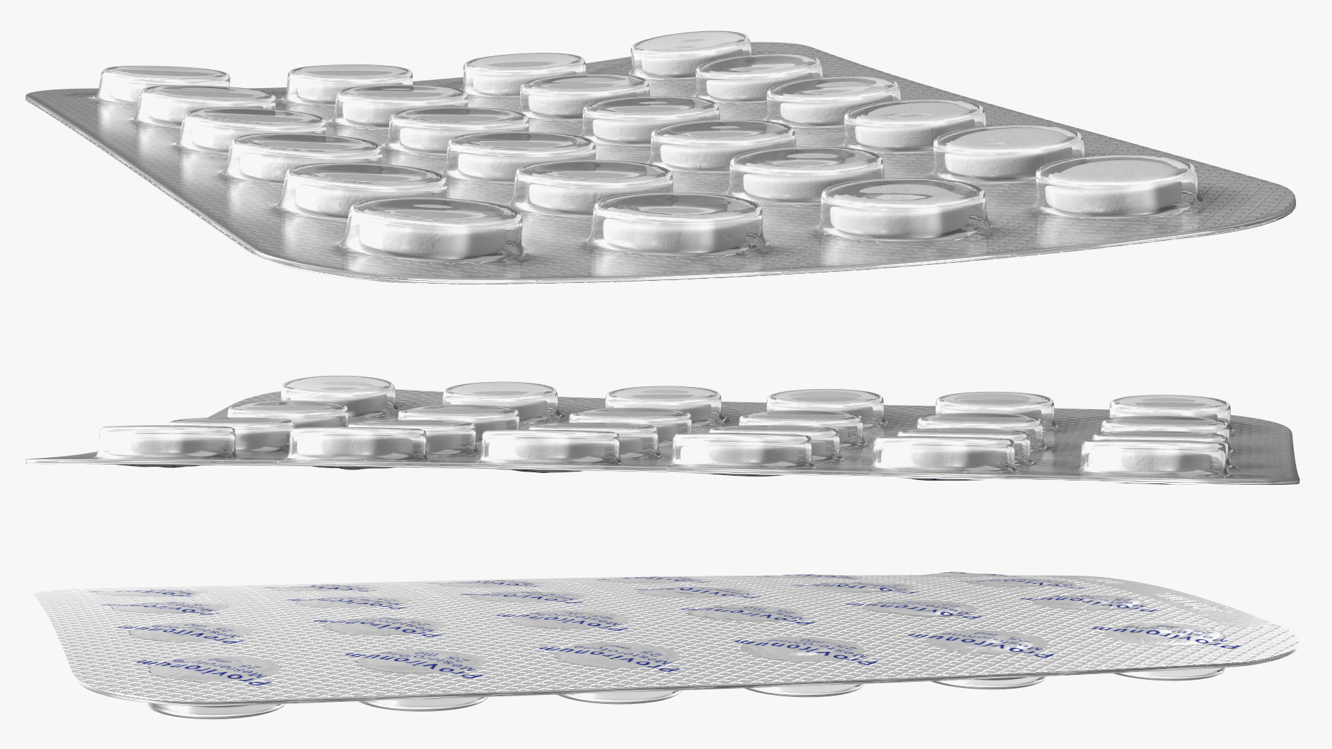 White Medicine Tablet In Blister Pack 3D