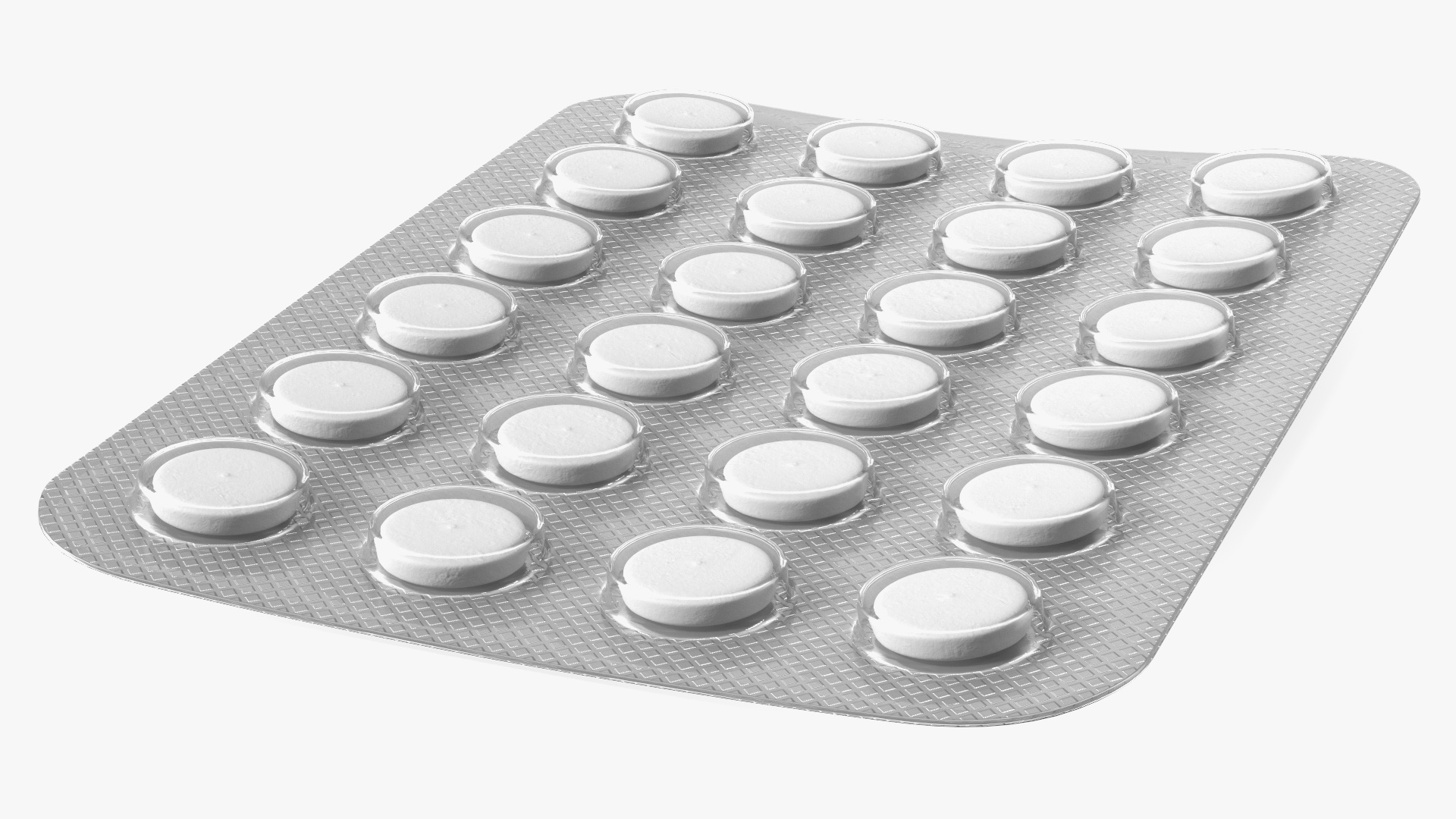 White Medicine Tablet In Blister Pack 3D