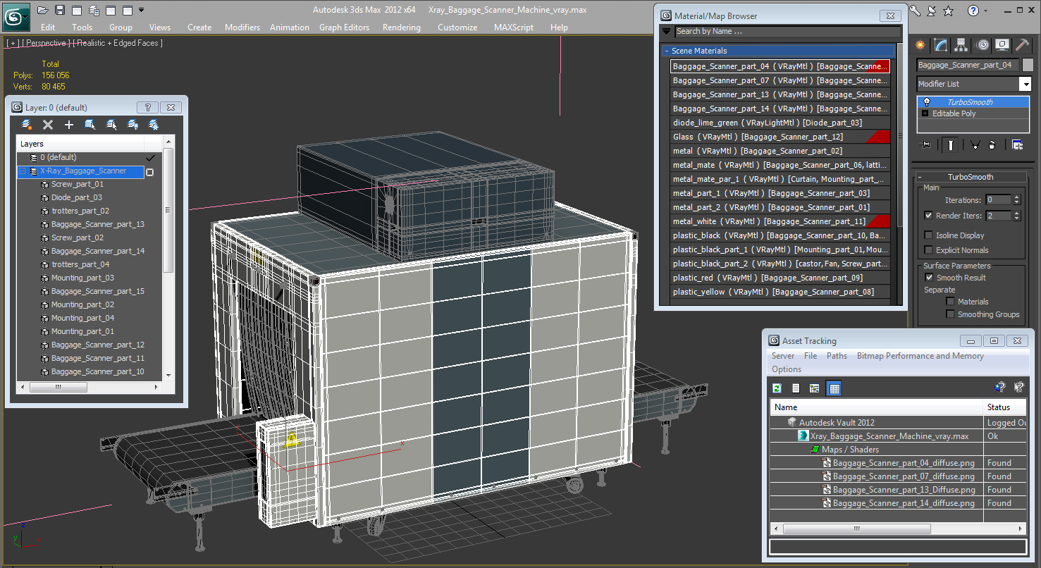3D Xray Luggage Scanner Machine model