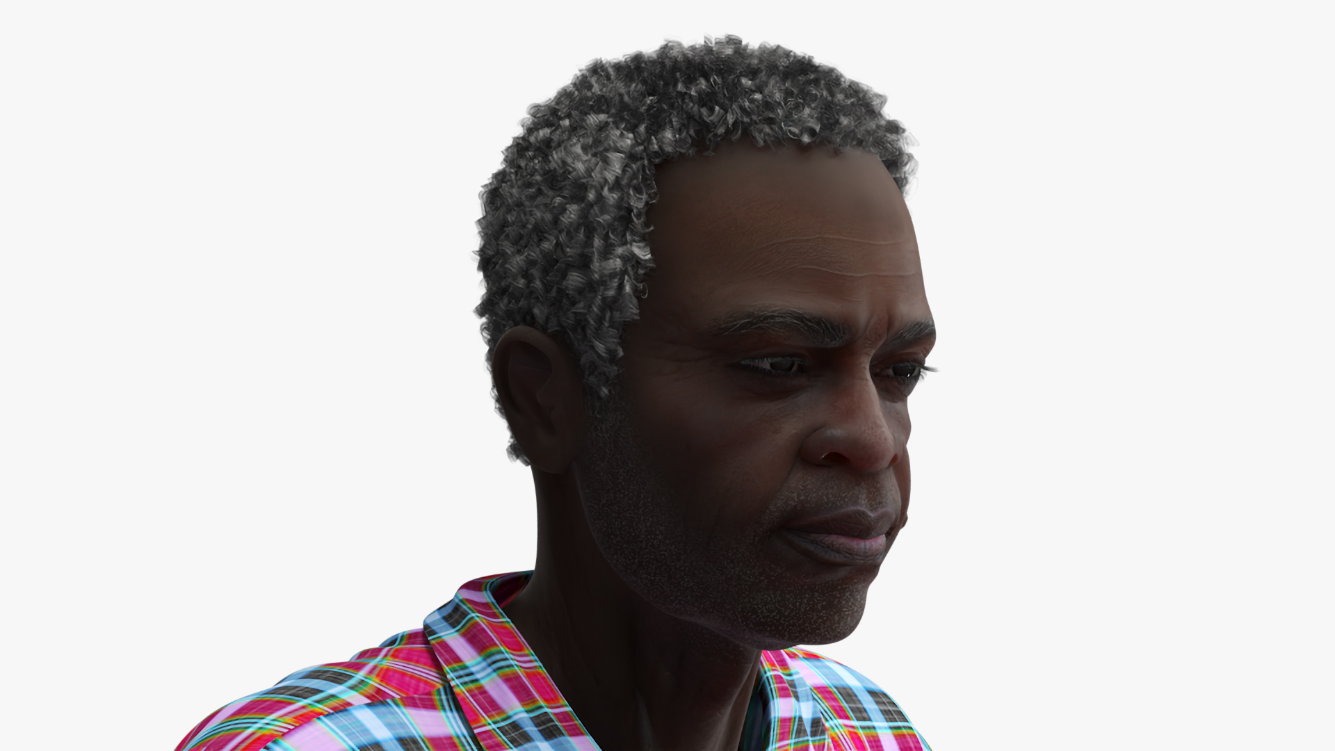 3D Mobility Scooter and Afro American Man model