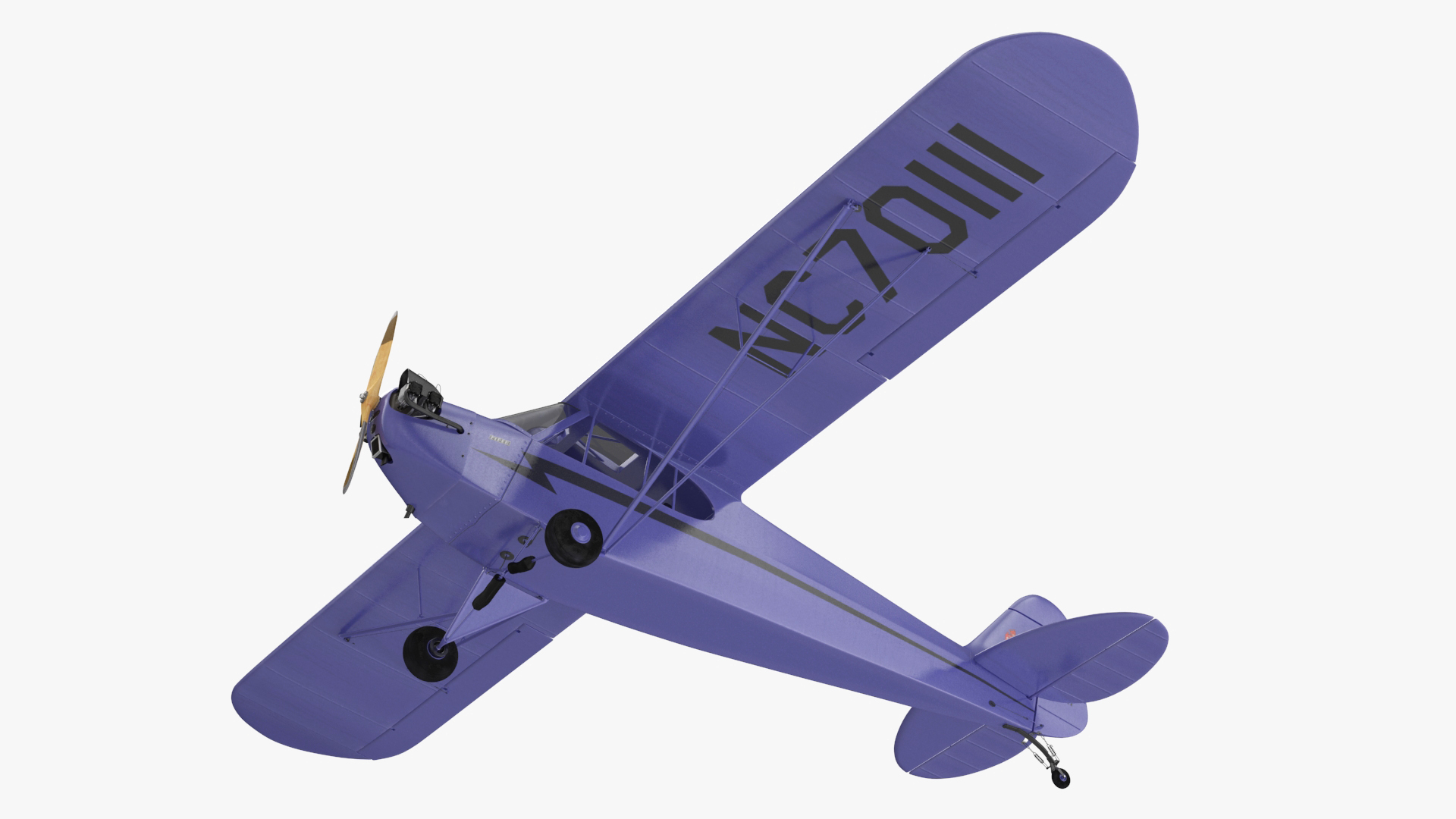 3D Piper J-3 Cub Light Aircraft model