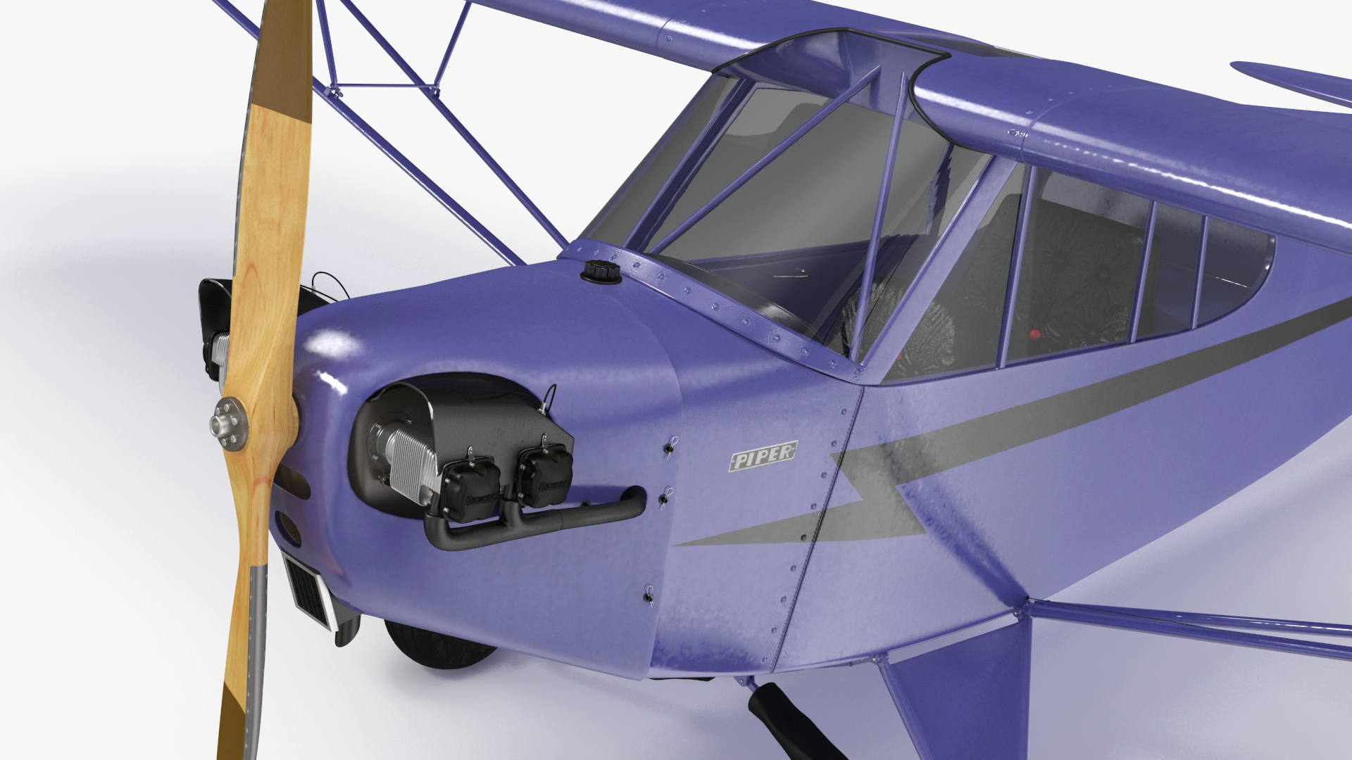 3D Piper J-3 Cub Light Aircraft model