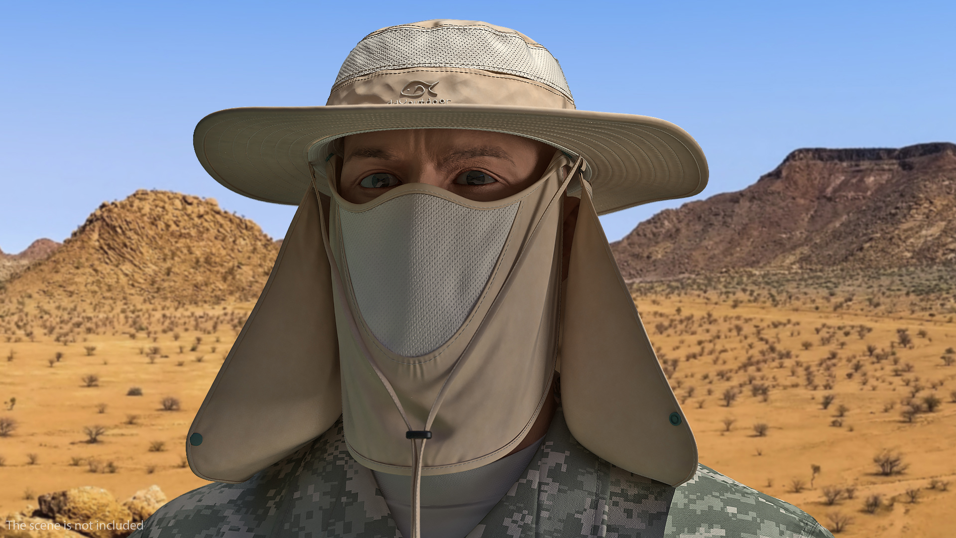 3D Khaki Face Cover Mask