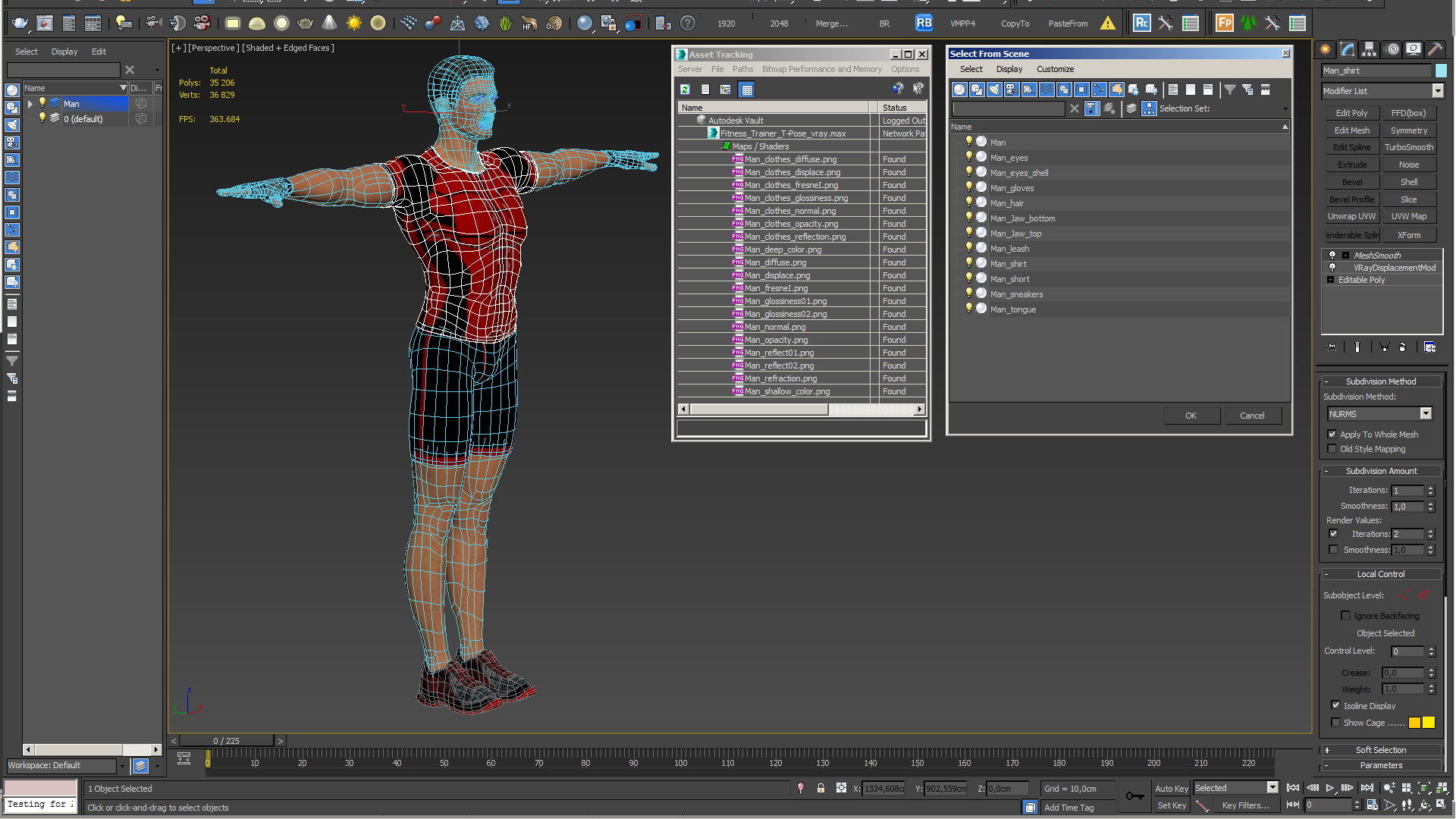 Fitness Trainer T-Pose 3D