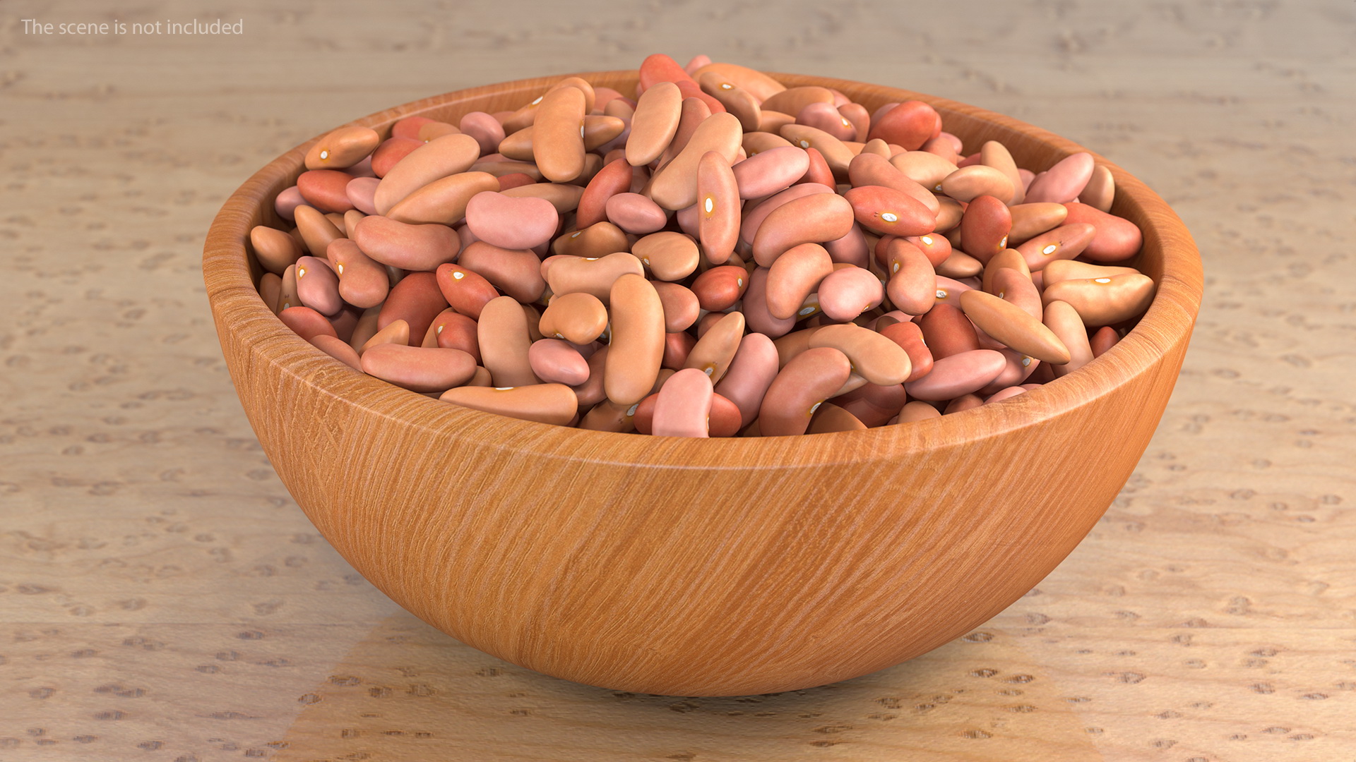3D model Full Bowl of Light Red Kidney Beans